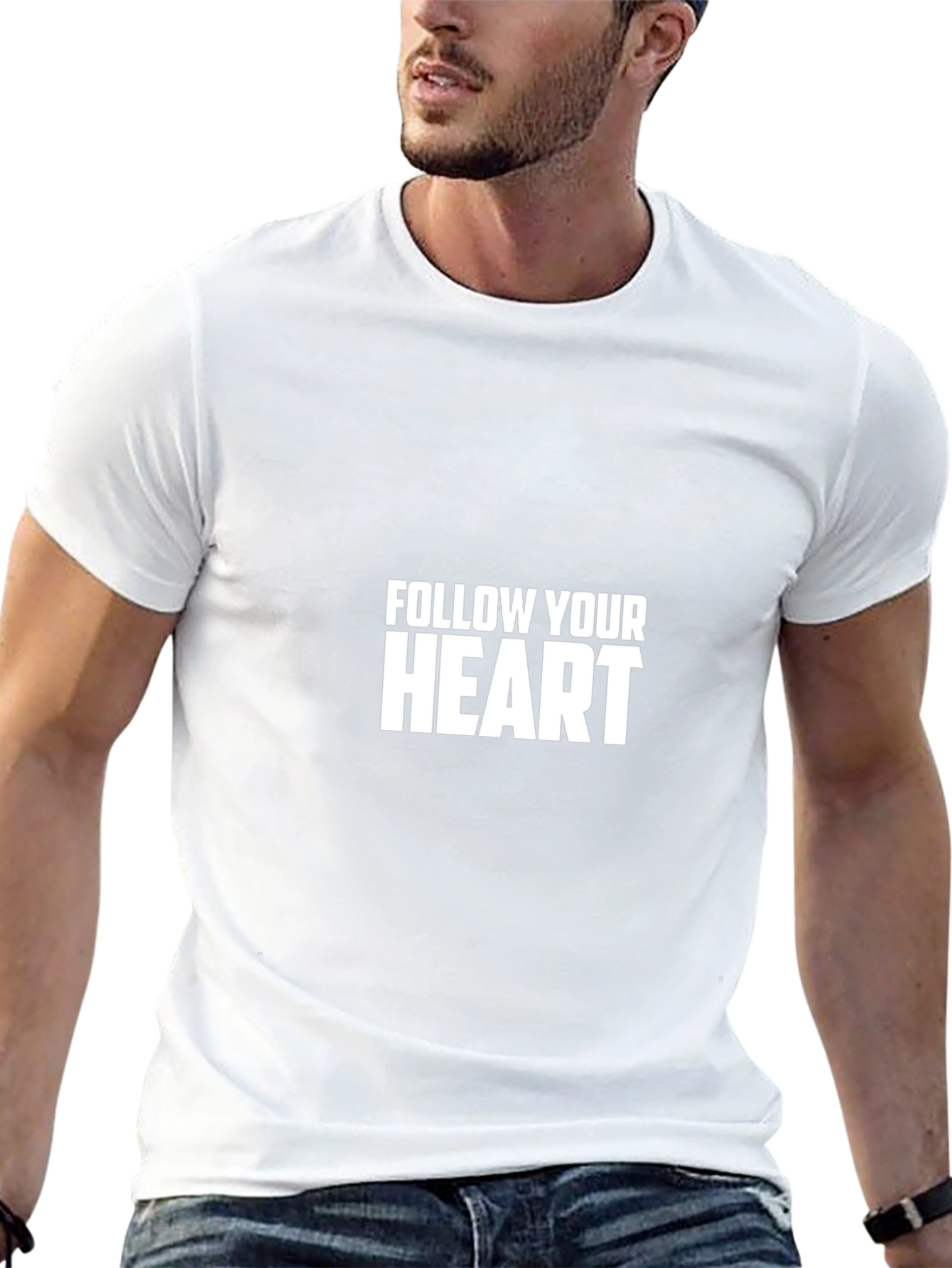 Follow Your Heart Graphic T-Shirt - Black Cotton Tee