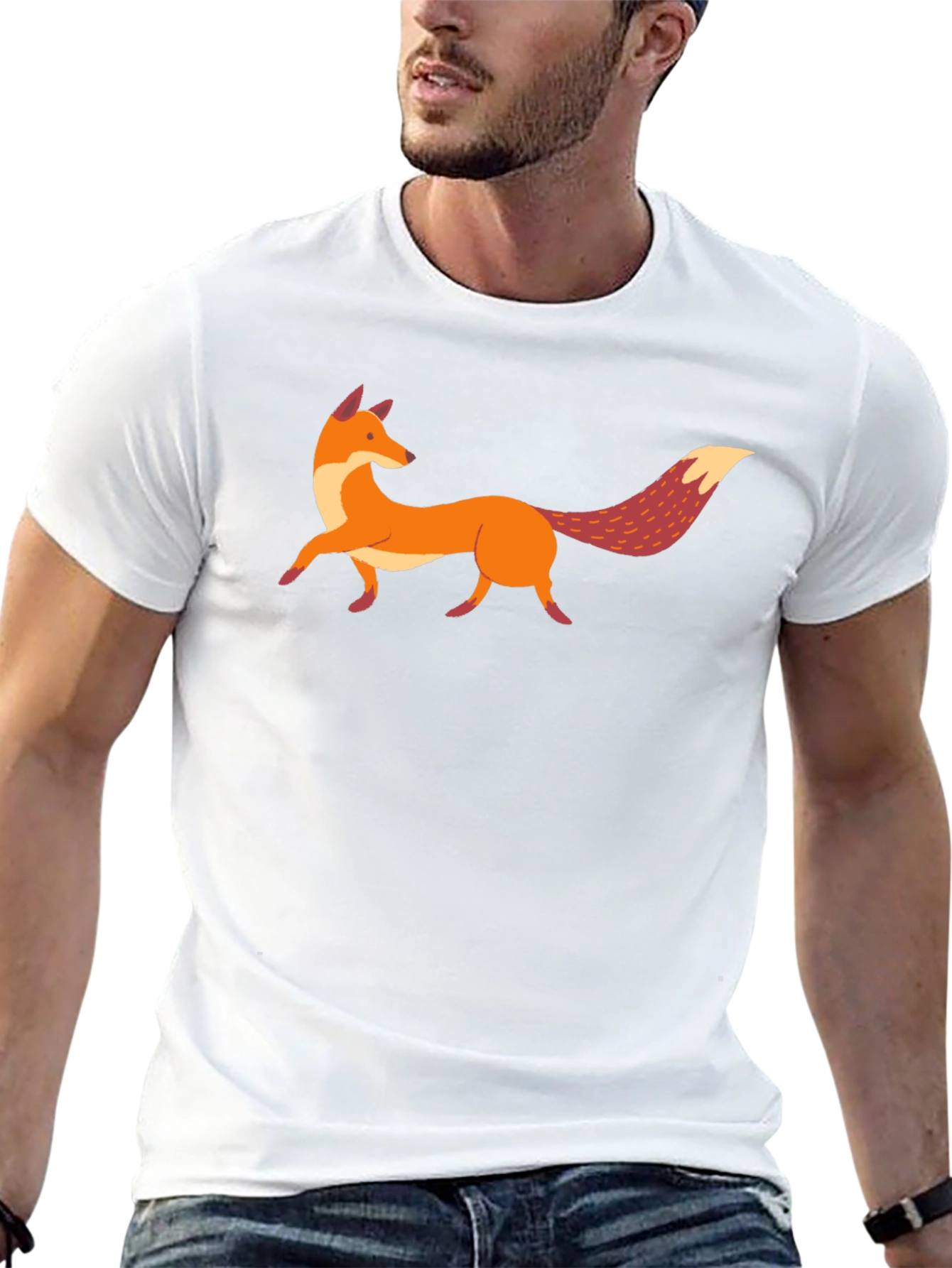 Fox Graphic Print Black T-Shirt