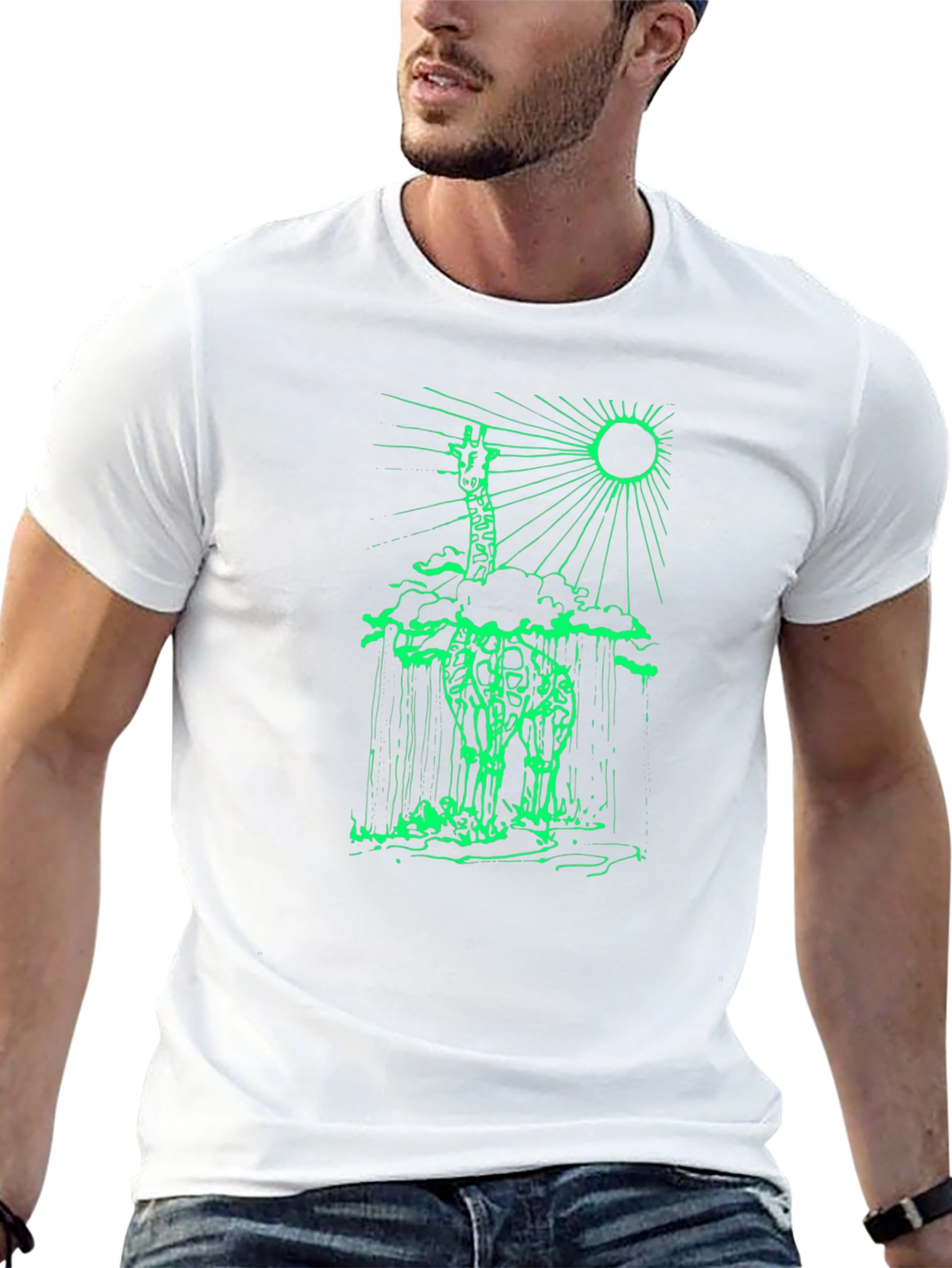 Giraffe Silhouette Graphic Tee