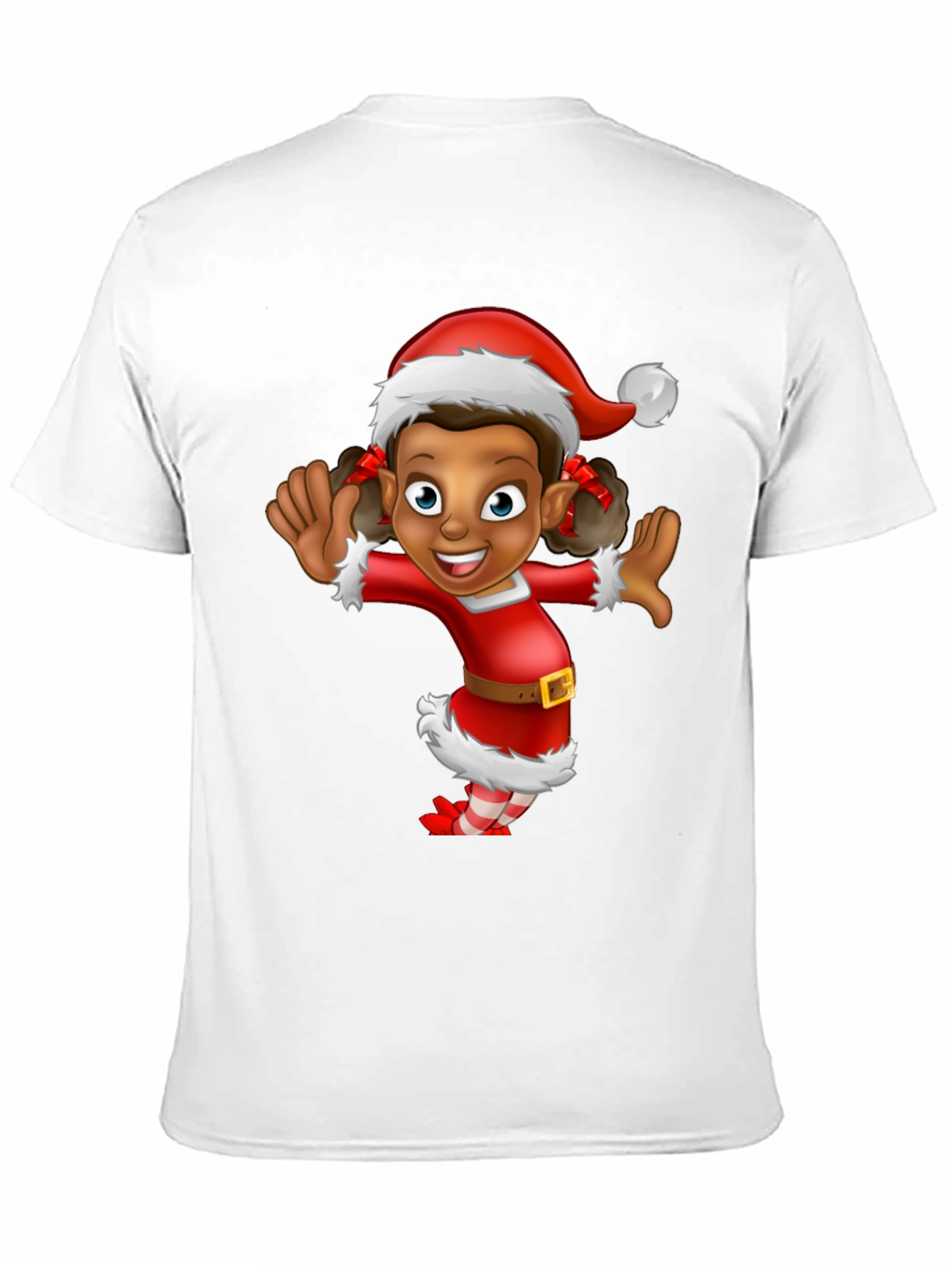 Festive Cartoon Elf Graphic Tee