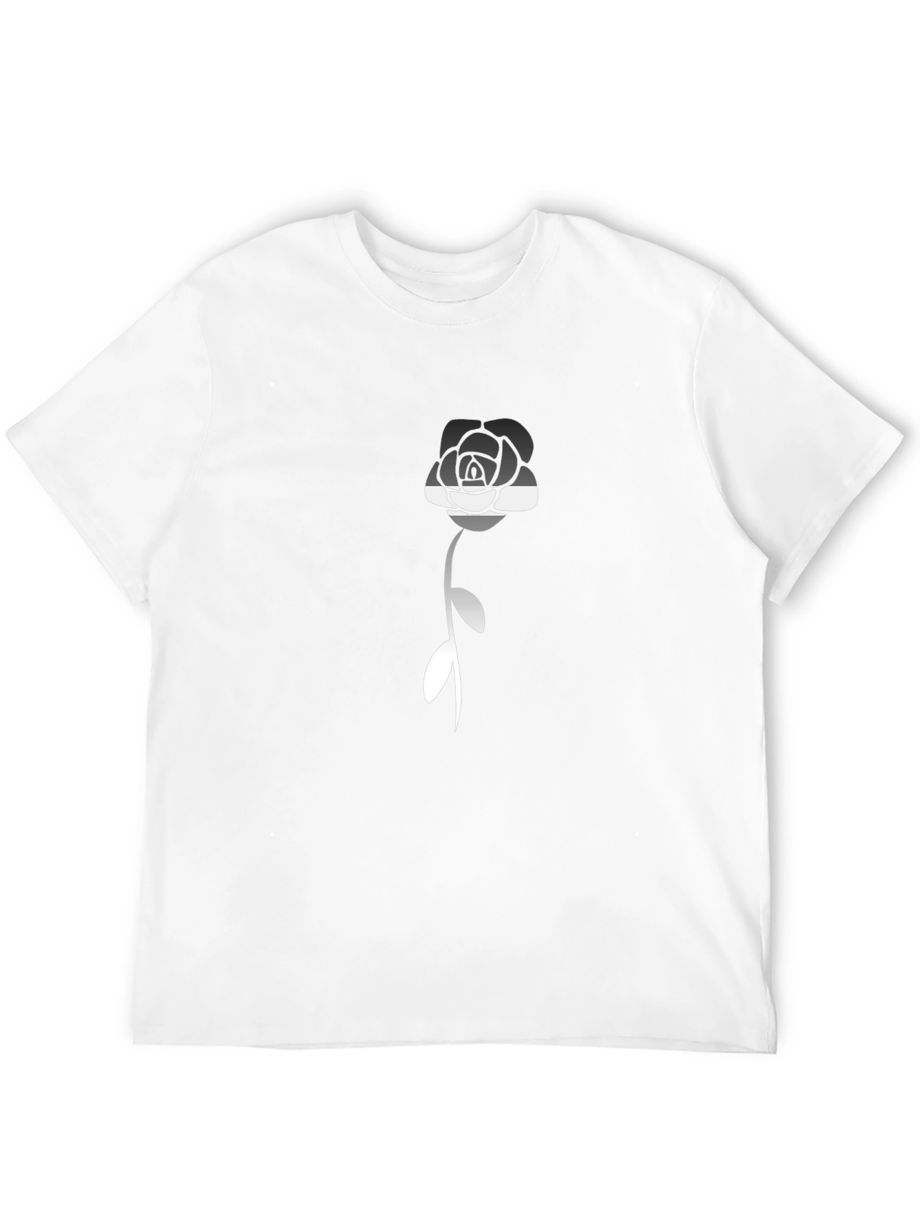 Monochrome Rose Graphic Tee - Stylish Menswear
