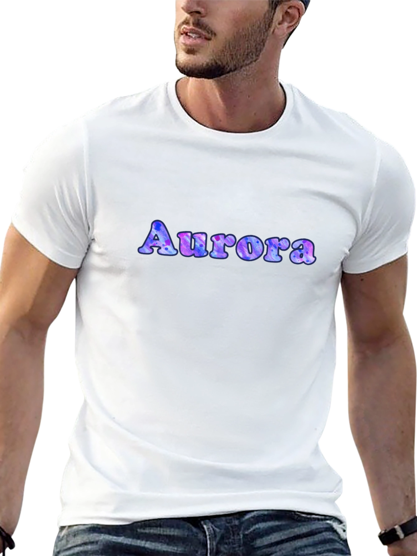 Aurora Tie-Dye Print T-Shirt - Mens Black Tee
