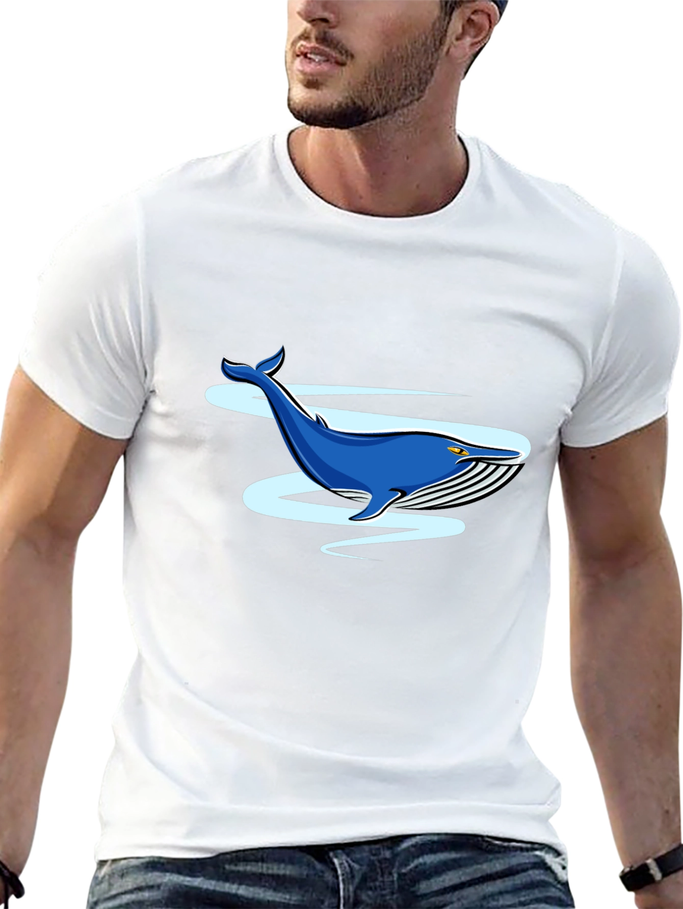 Whale Graphic Black T-Shirt - Casual Comfort