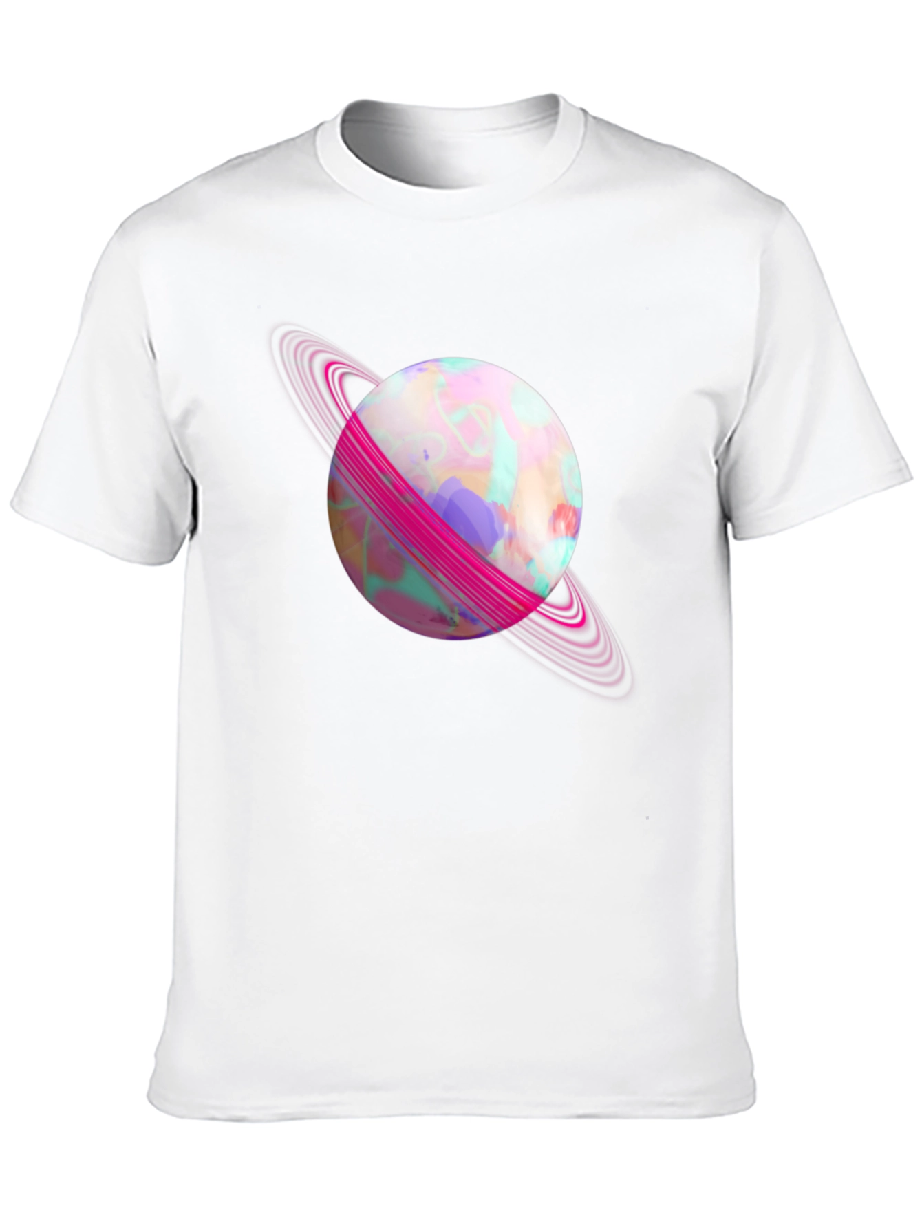 Saturn Graphic Black T-Shirt - Space Aesthetic Tee
