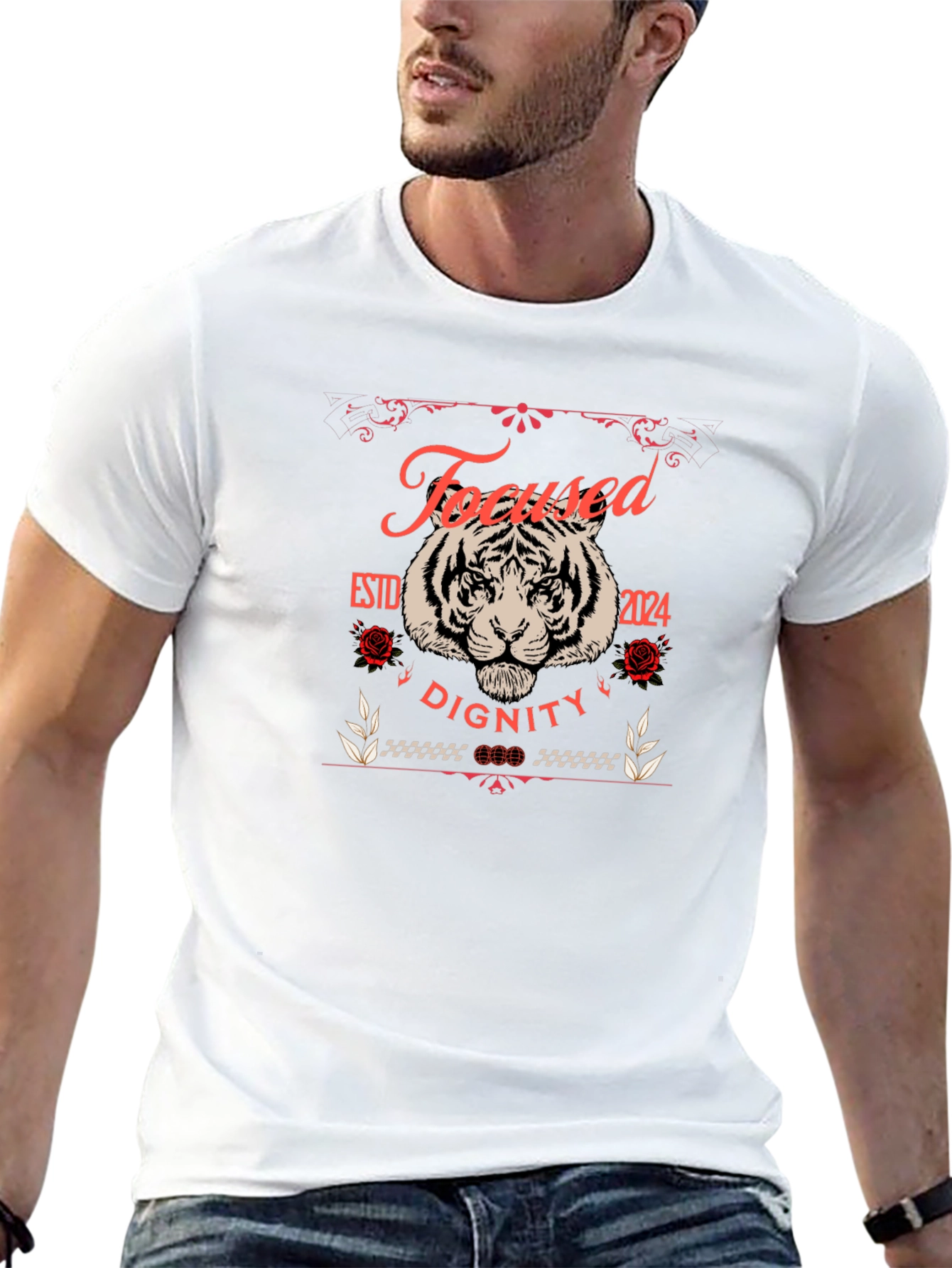 Focused Dignity Tiger Graphic T-Shirt