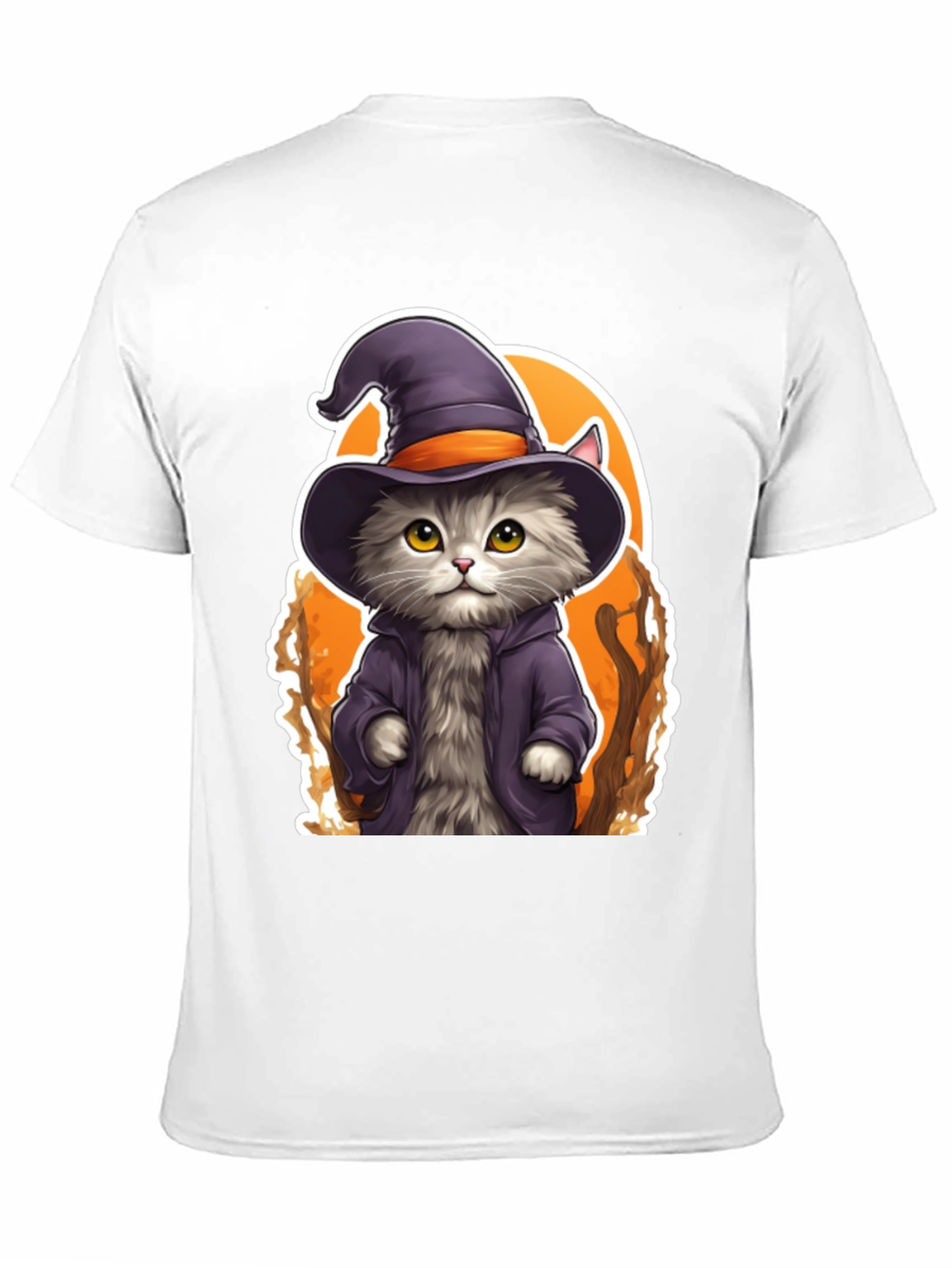 Wizard Cat Graphic Tee - Spooky Season Shirt