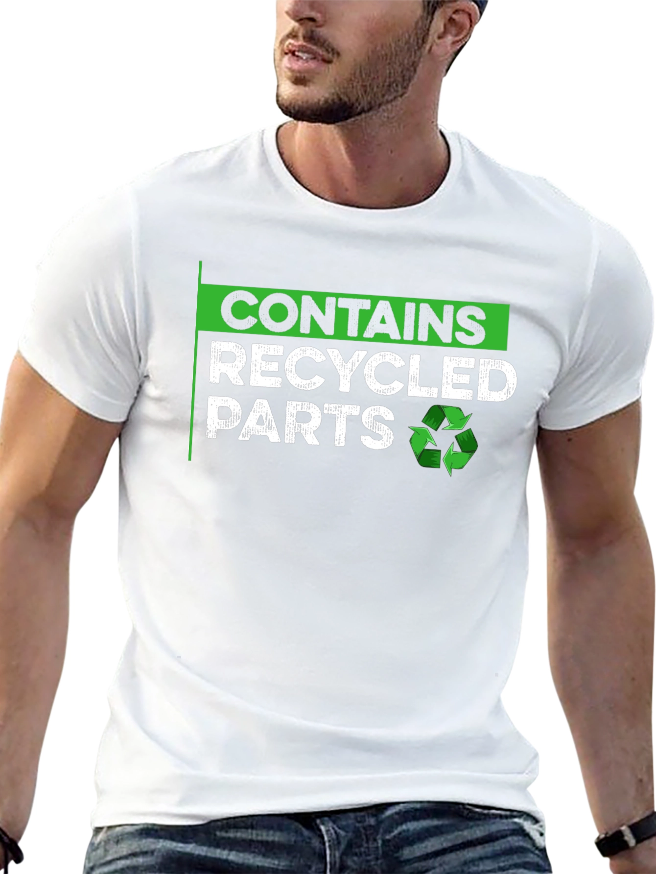 Contains Recycled Parts T-Shirt - Eco-Friendly Tee