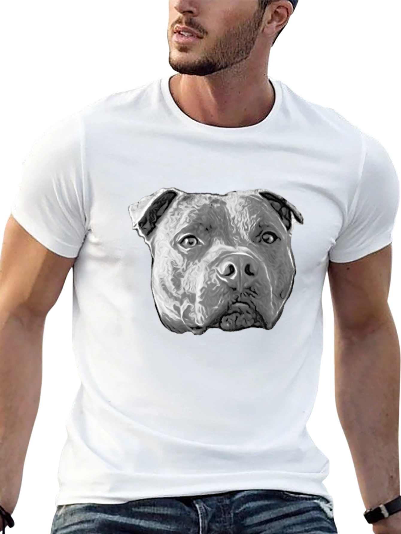 Pitbull Dog Graphic T-Shirt - Black