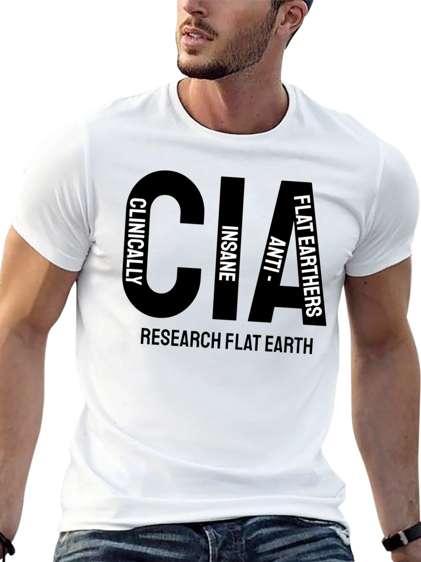CIA Clinically Insane Flat Earthers T-Shirt