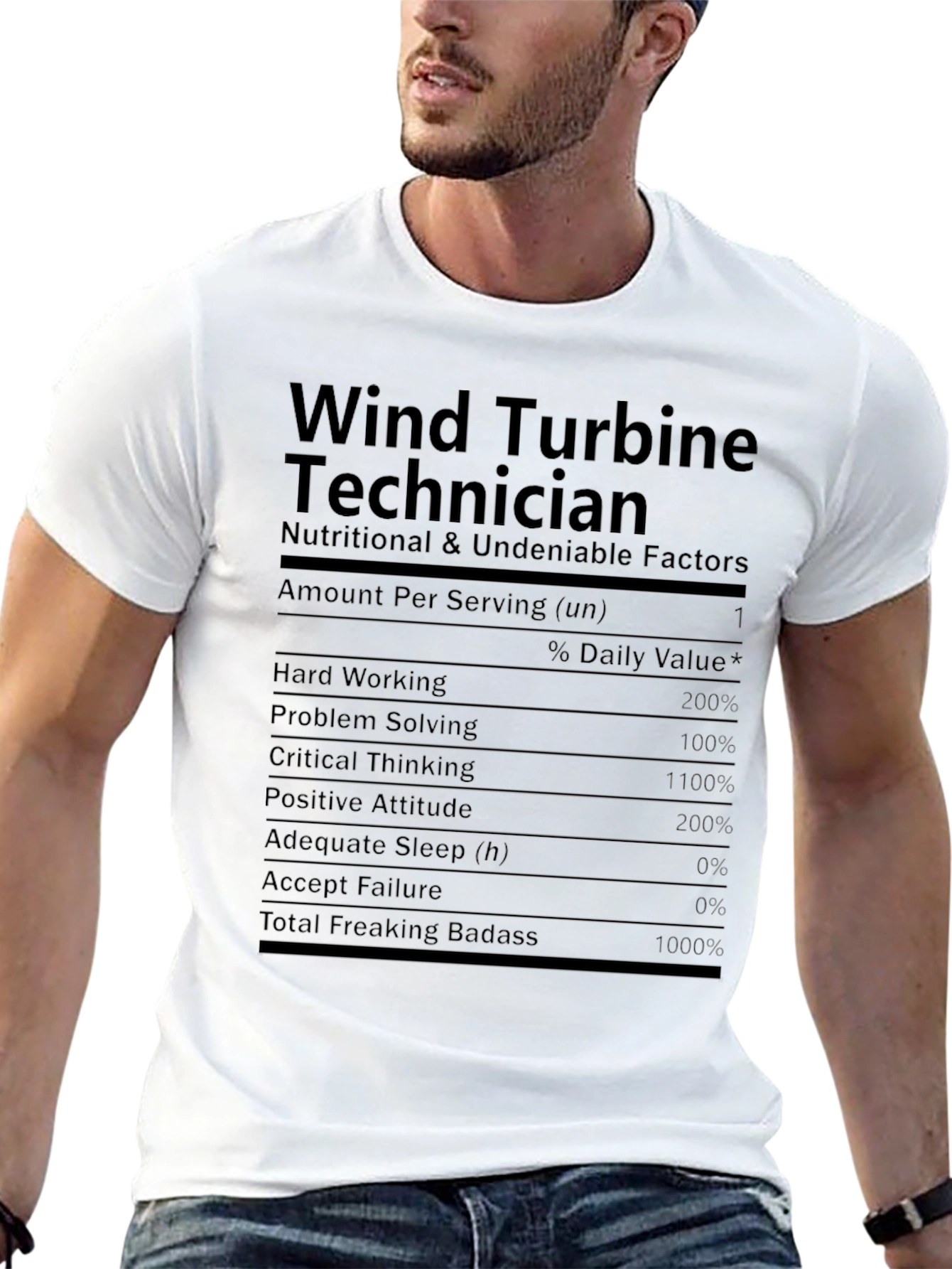 Wind Turbine Technician Nutrition Facts T-Shirt