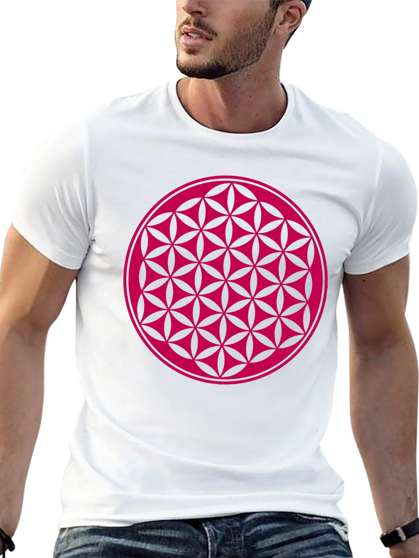 Flower of Life Sacred Geometry Black T-Shirt