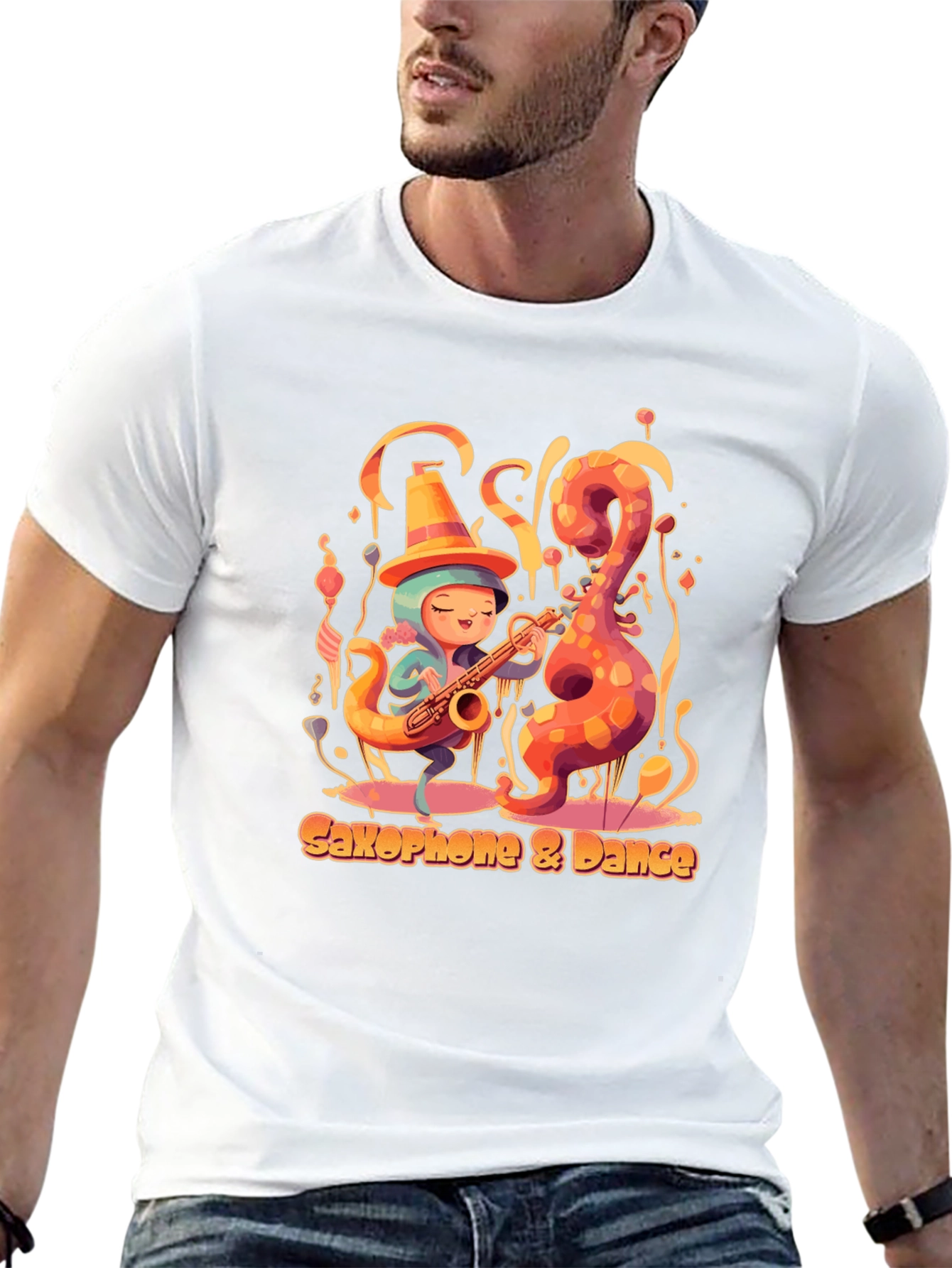 Saxophone Dance Tee - Music Lover Shirt