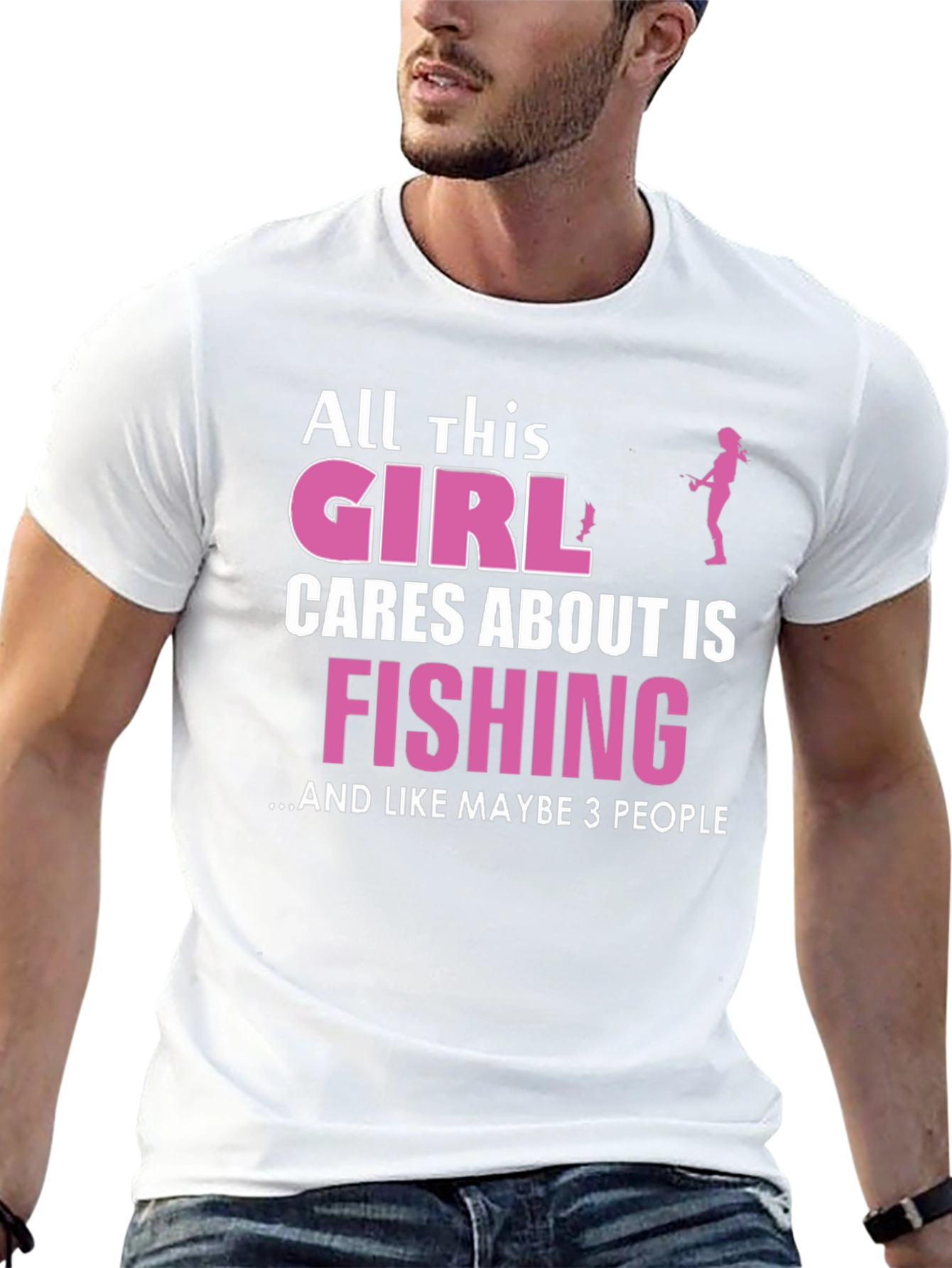 Fishing Girl T-Shirt - Black