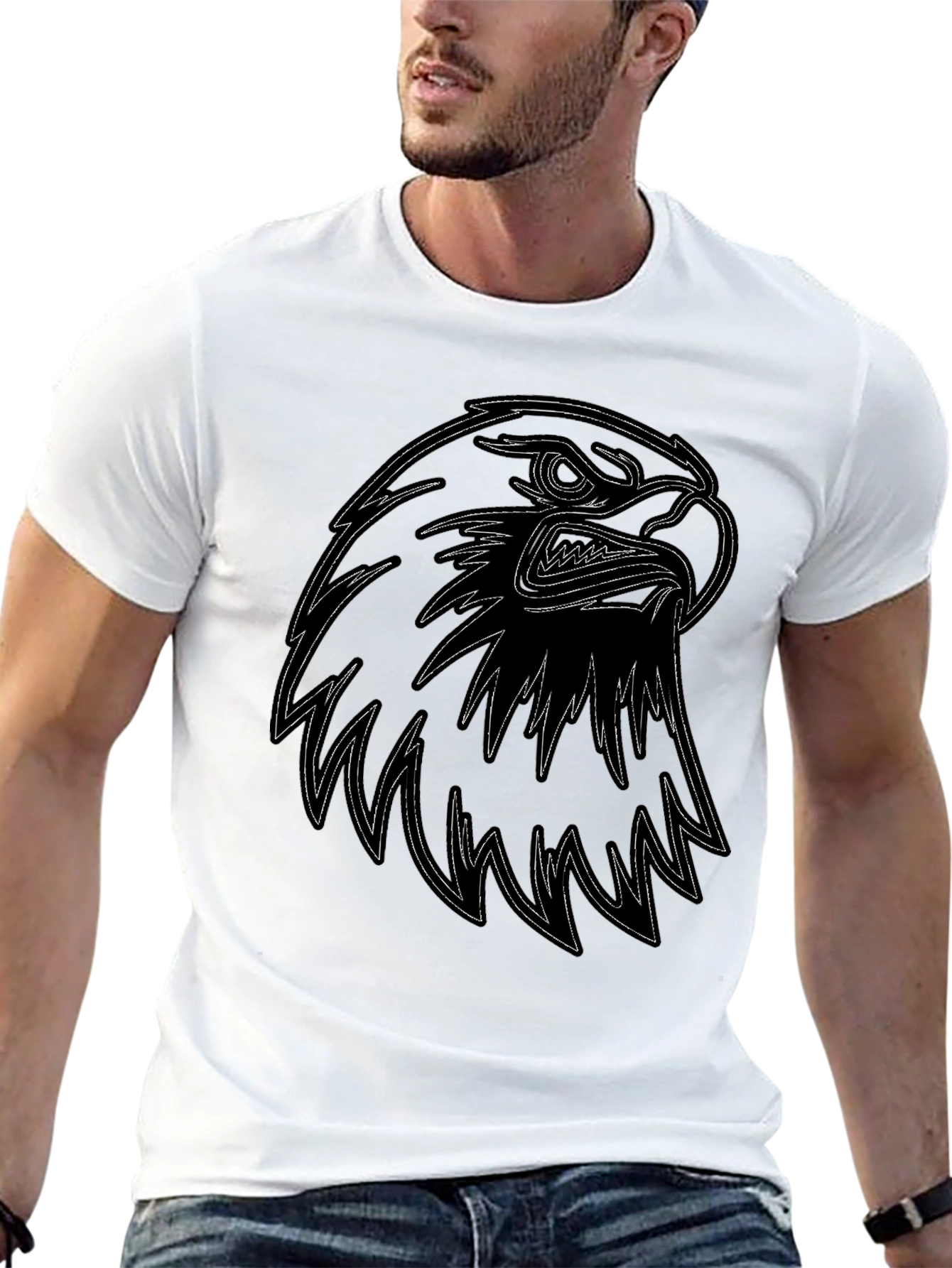 Black Eagle Graphic Tee - Mens Casual Fashion