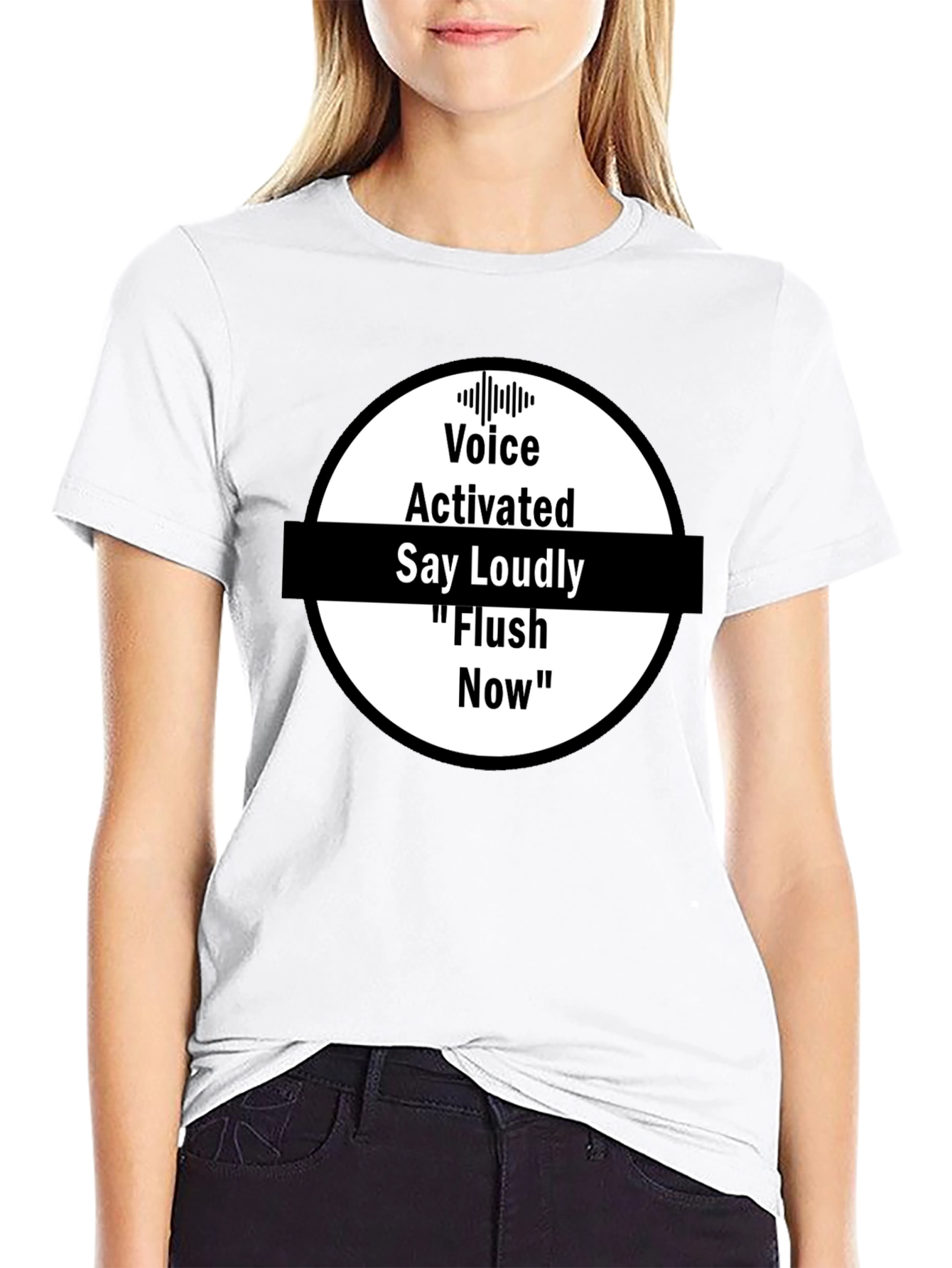 Voice Activated Flush Now T-Shirt - Black