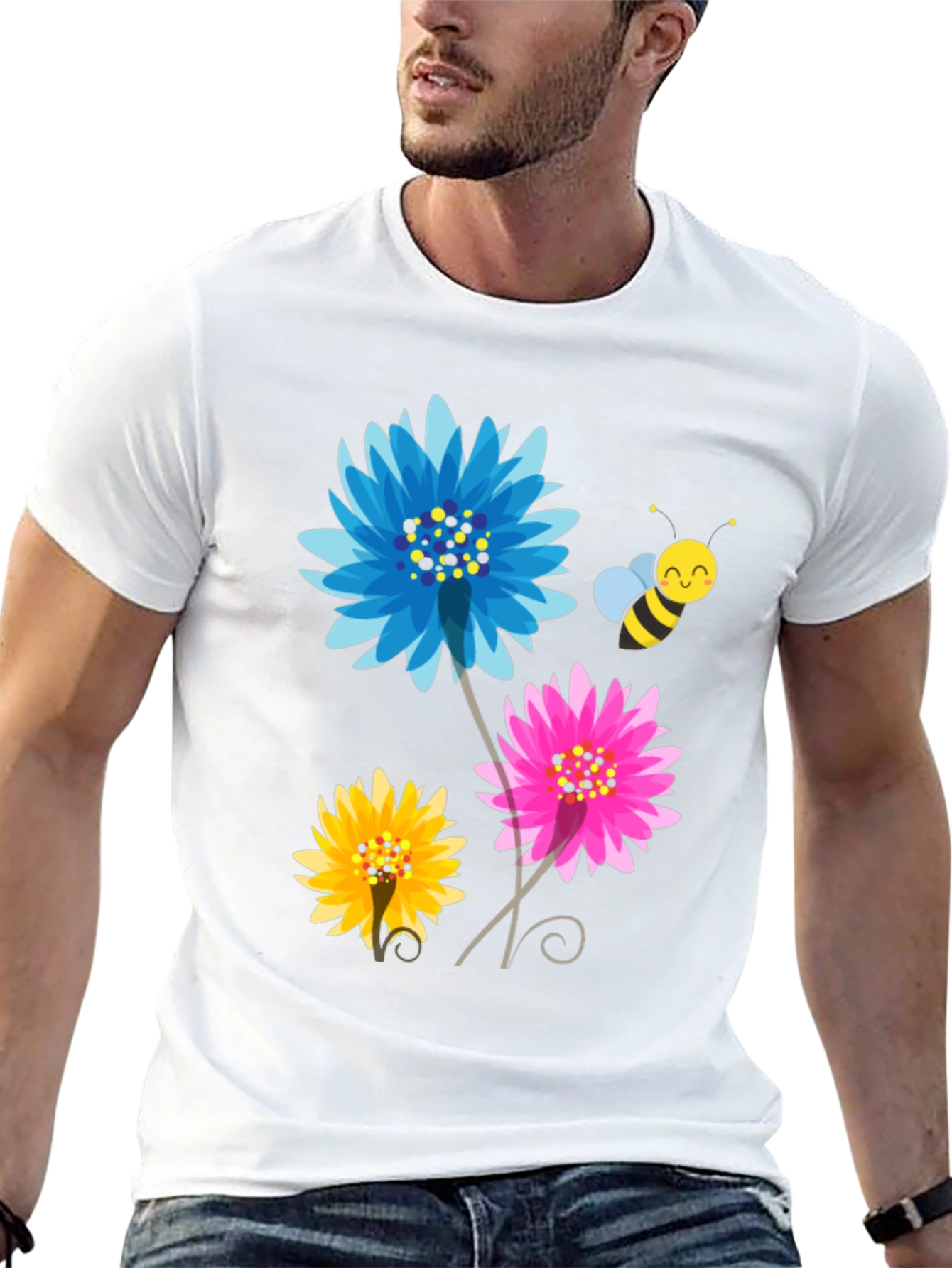Floral Bee Graphic T-Shirt