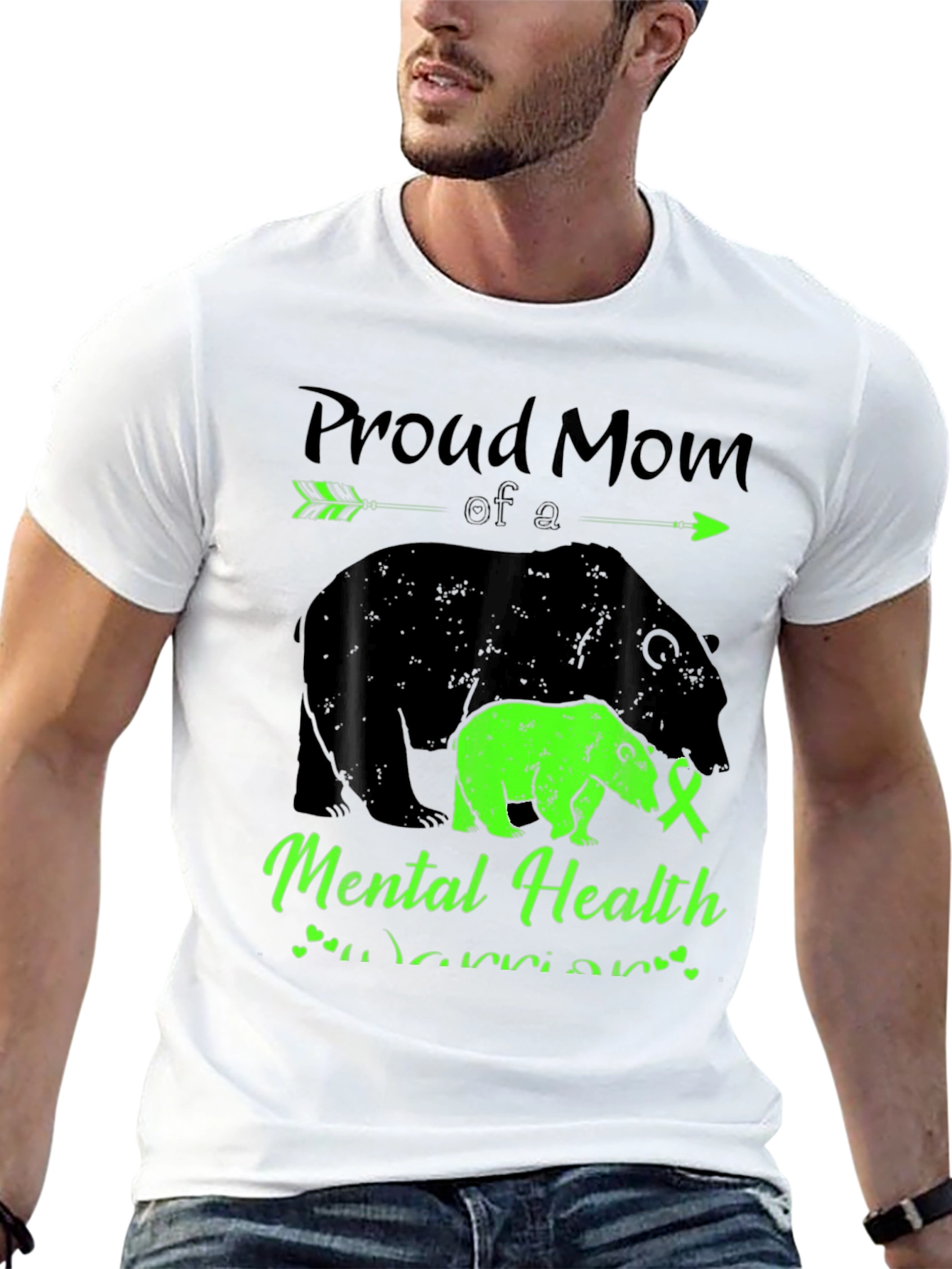 Proud Mom Mental Health Warrior Bear T-Shirt