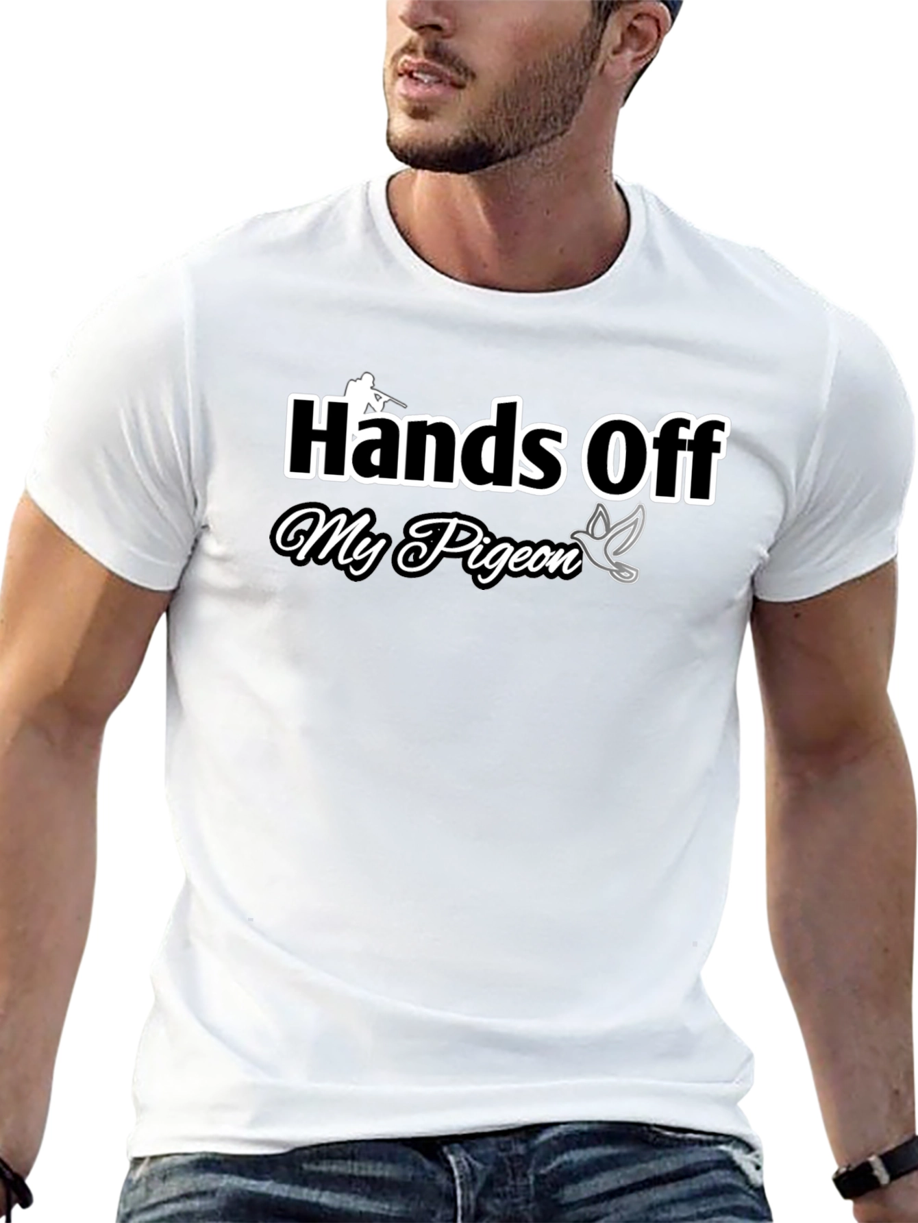 Hands Off My Pigeon Black Graphic Tee