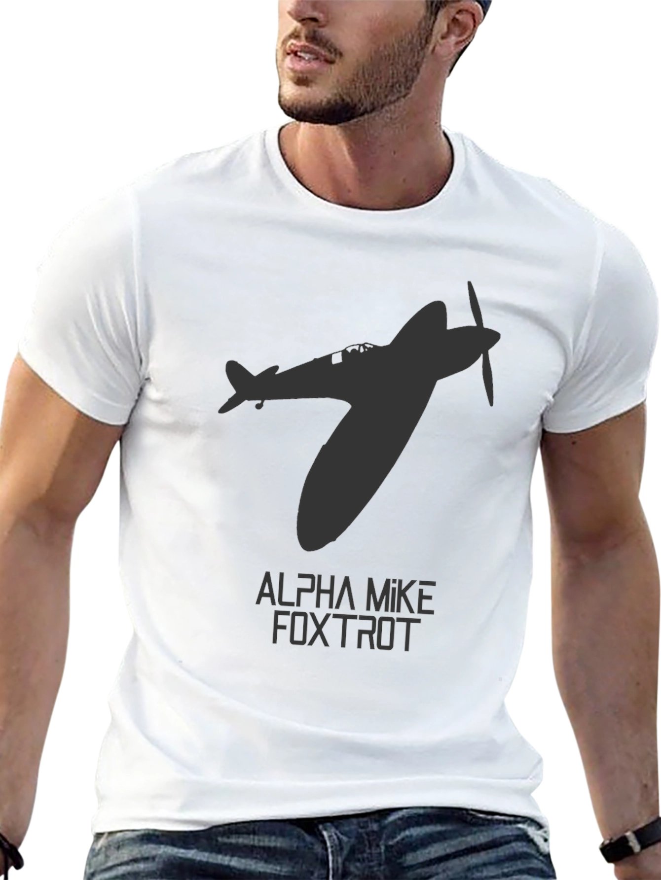 Spitfire Plane Graphic T-Shirt - Aviation Enthusiast Tee