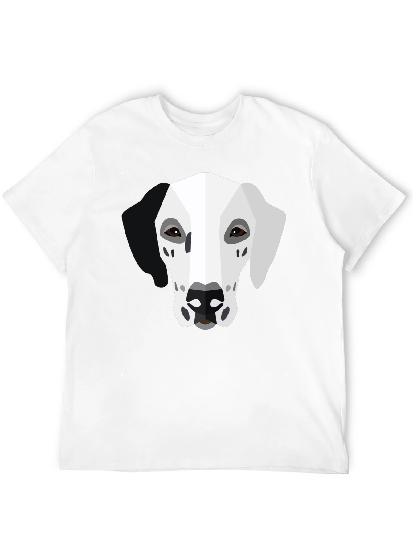 Geometric Dalmatian Graphic Tee - Unisex Black T-Shirt