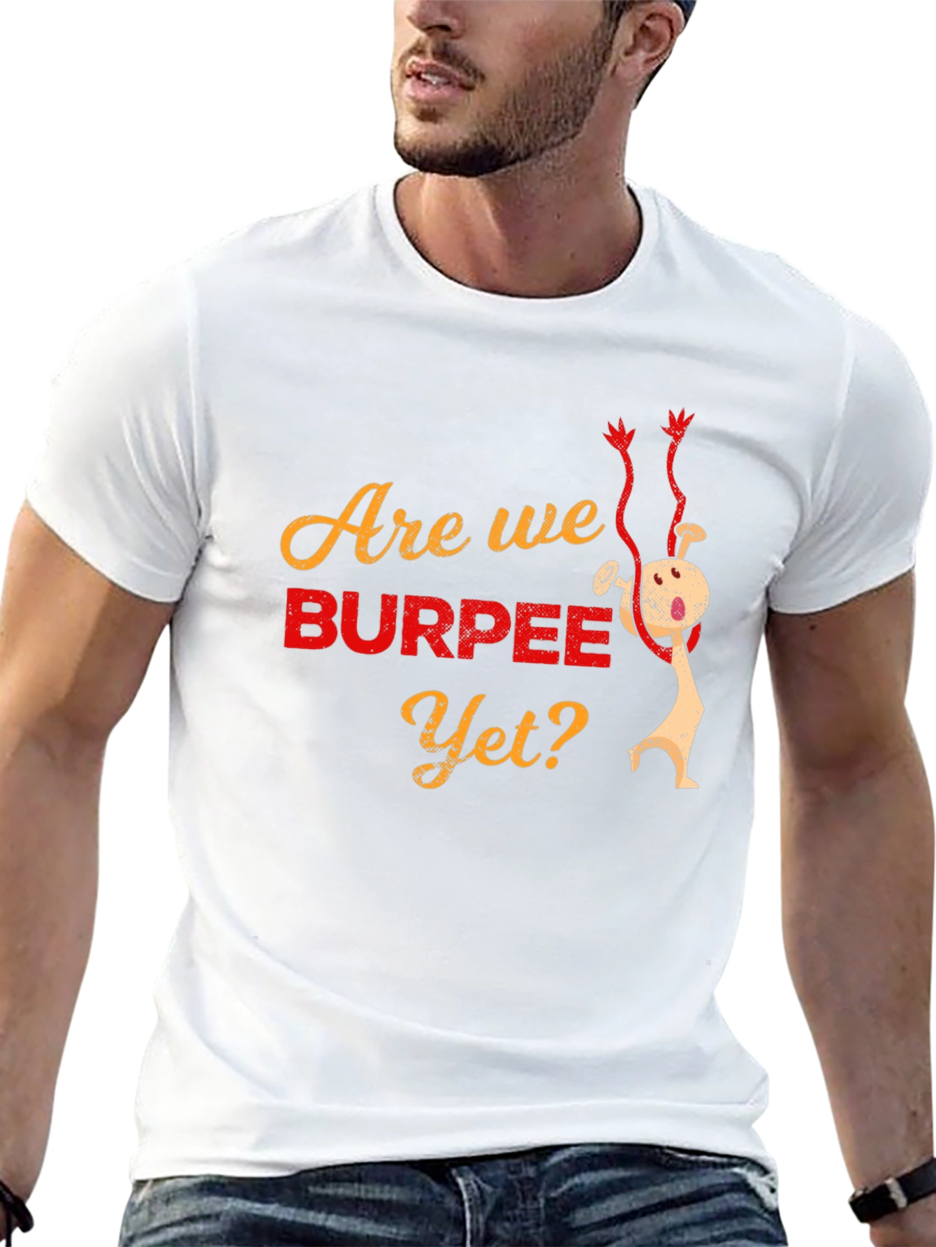 Are We Burpee Yet? Graphic T-Shirt - Black