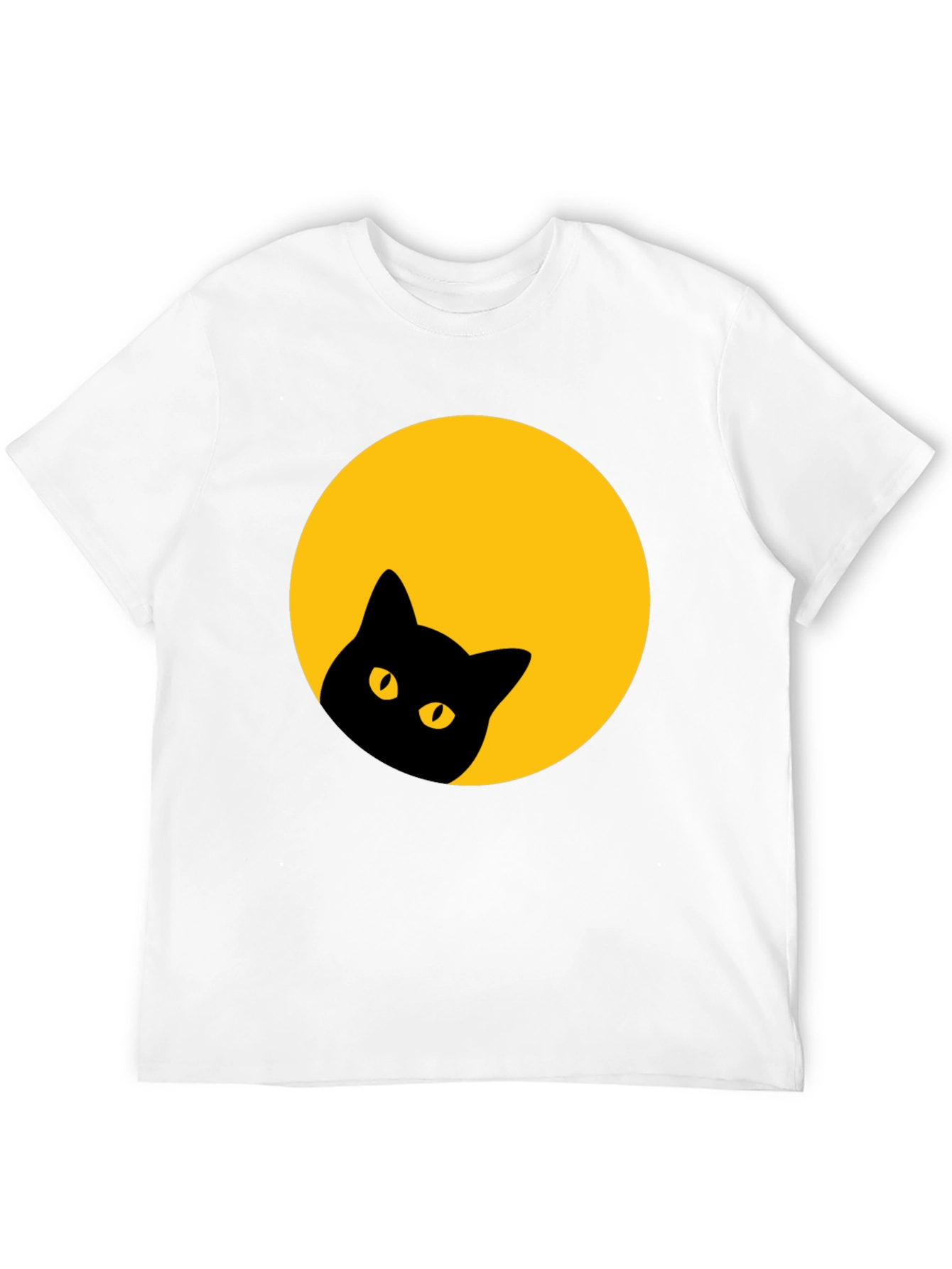 Black Cat Peek-a-Boo T-Shirt - Moon Design