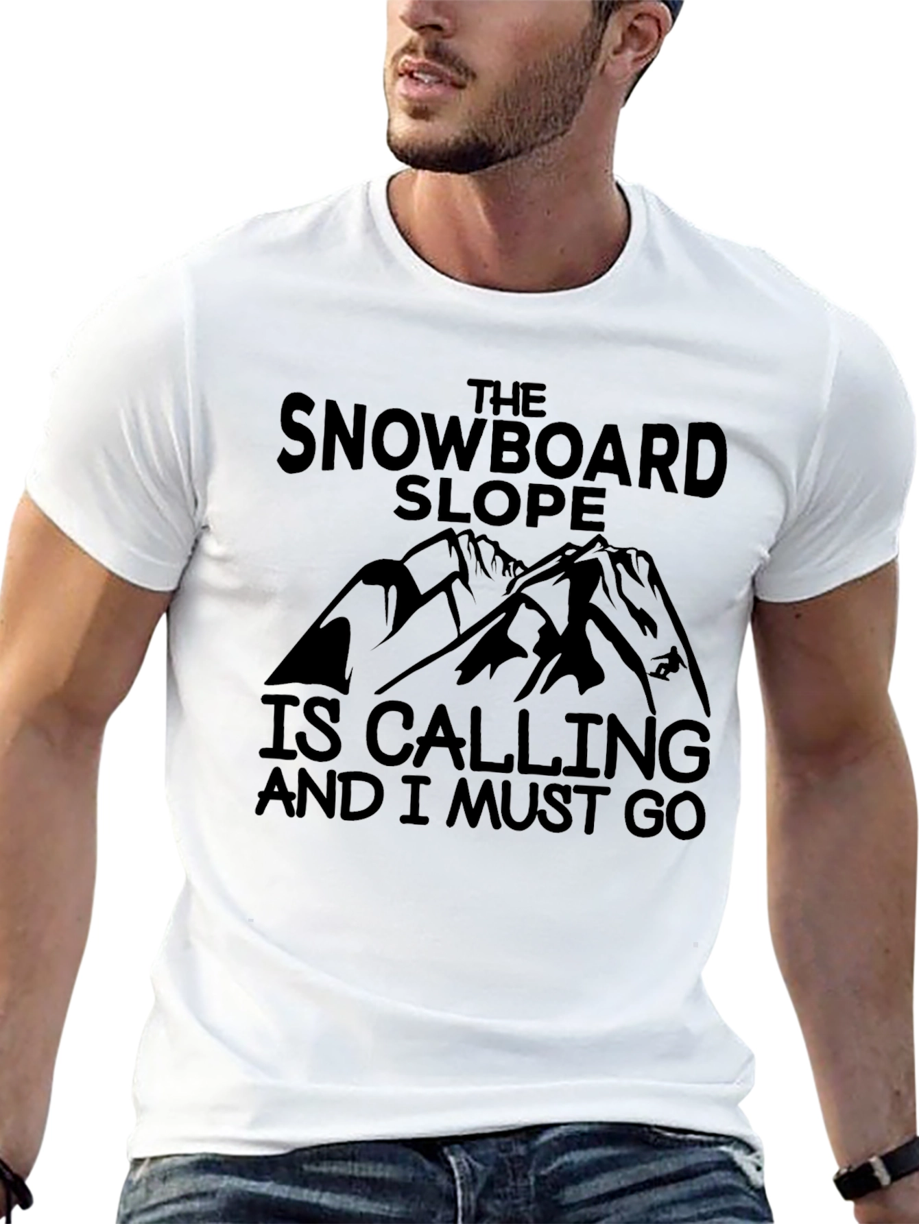 Snowboard Slope Calling Graphic T-Shirt