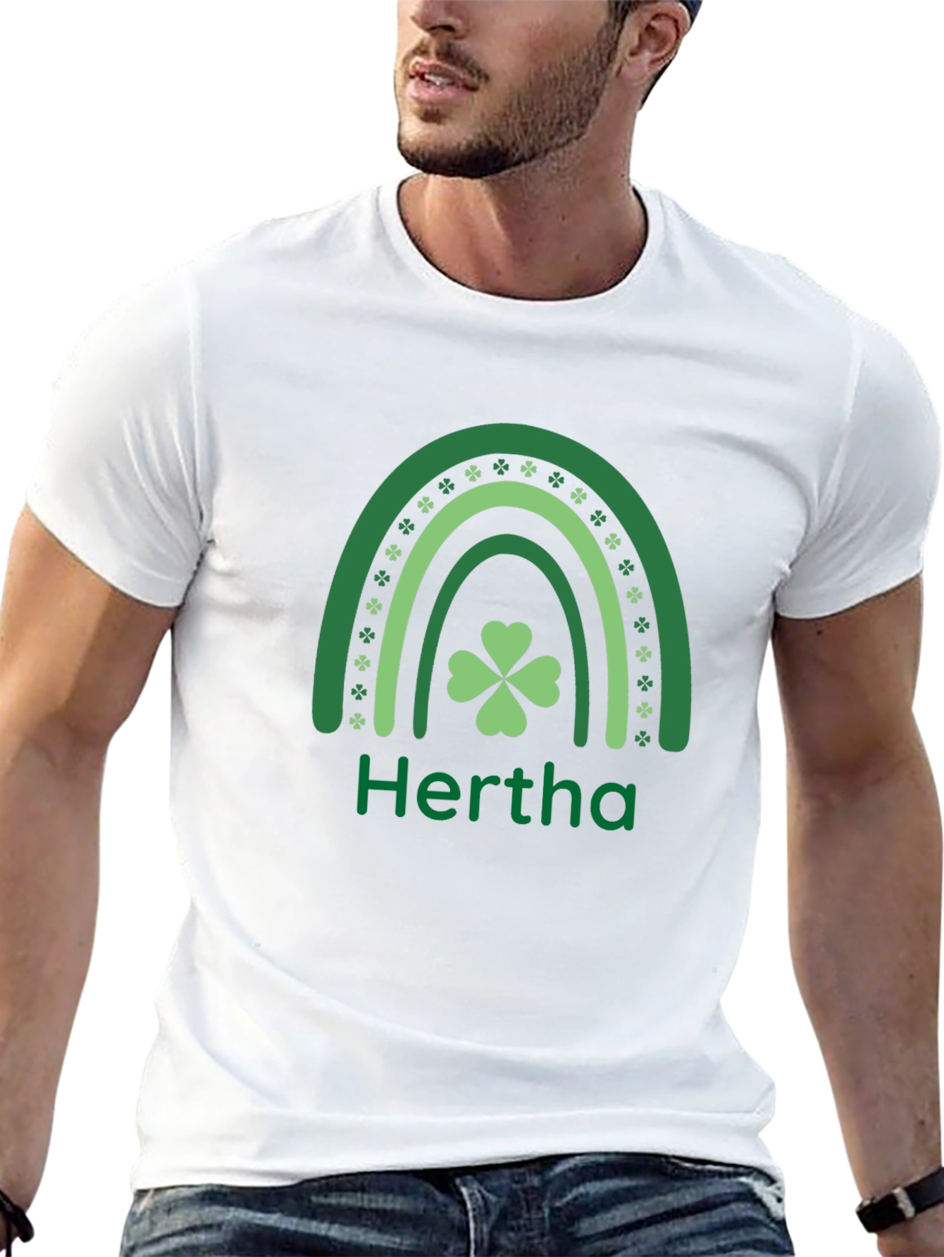Hertha St. Patricks Day Shamrock Rainbow T-Shirt