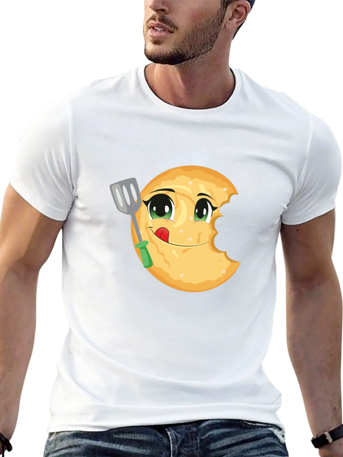 Funny Pancake Eater Black T-Shirt