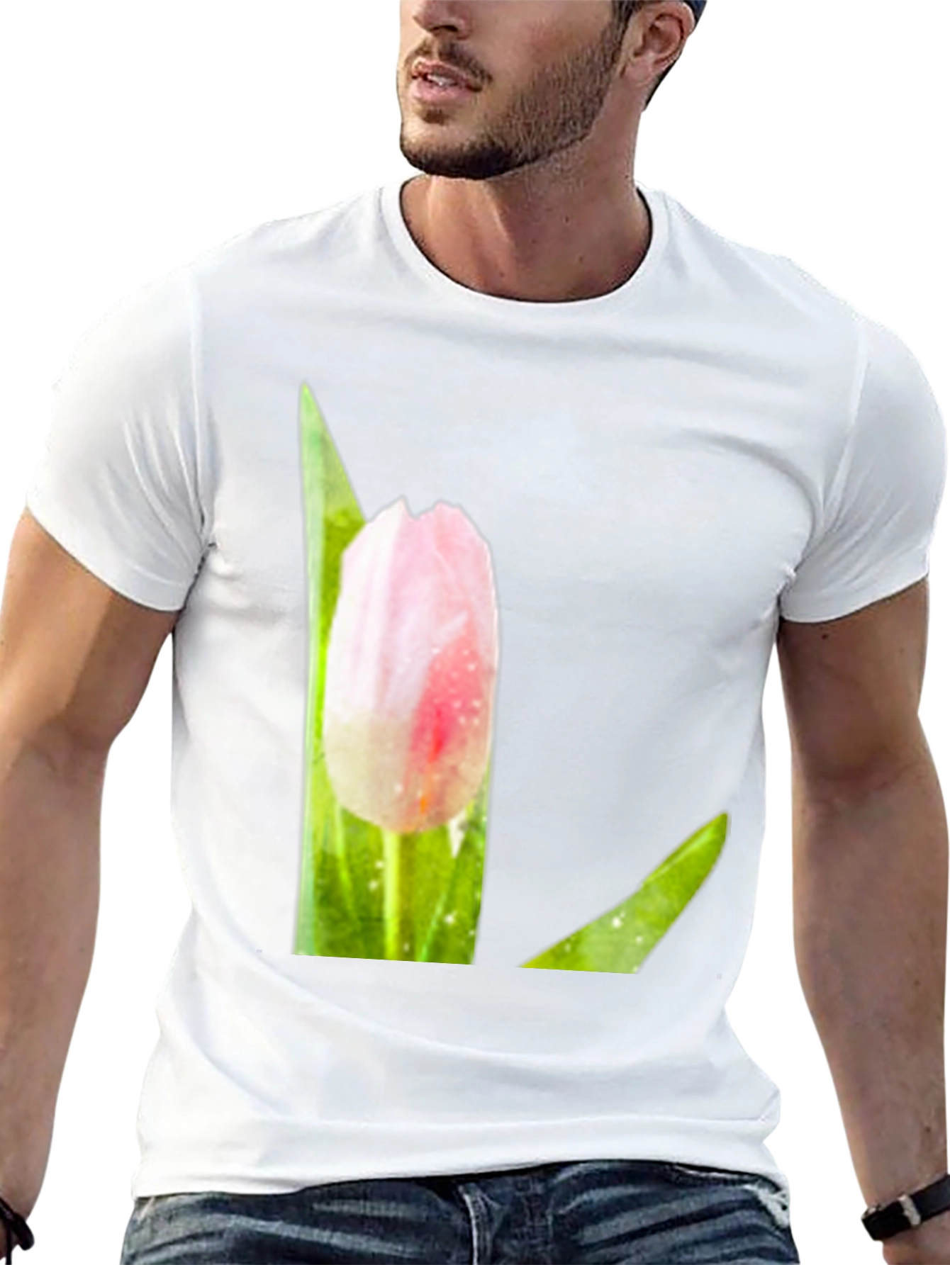 Pink Tulip T-Shirt - Floral Graphic Tee