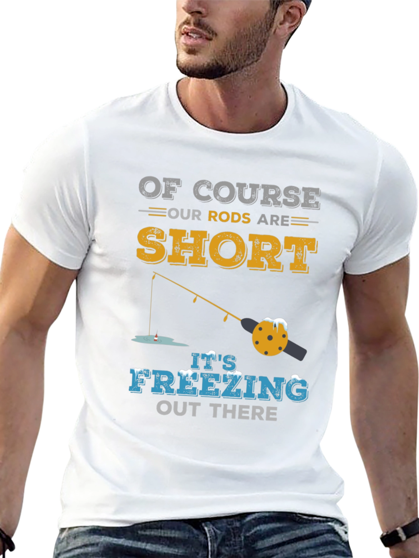 Funny Winter Fishing T-Shirt - Short Rods