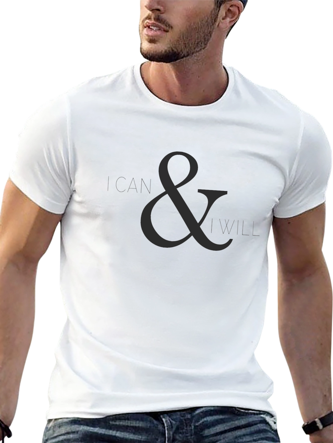 Classic Black T-Shirt with Subtle Ampersand Design