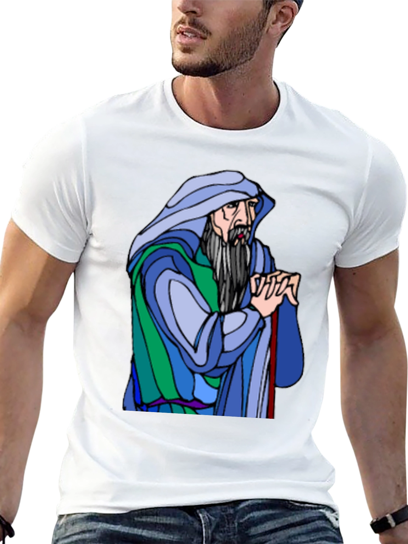 Wizard Graphic Print Black T-Shirt