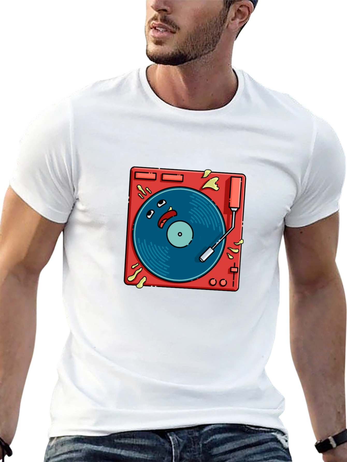 Groovy Turntable Graphic T-Shirt - Music Lover Tee