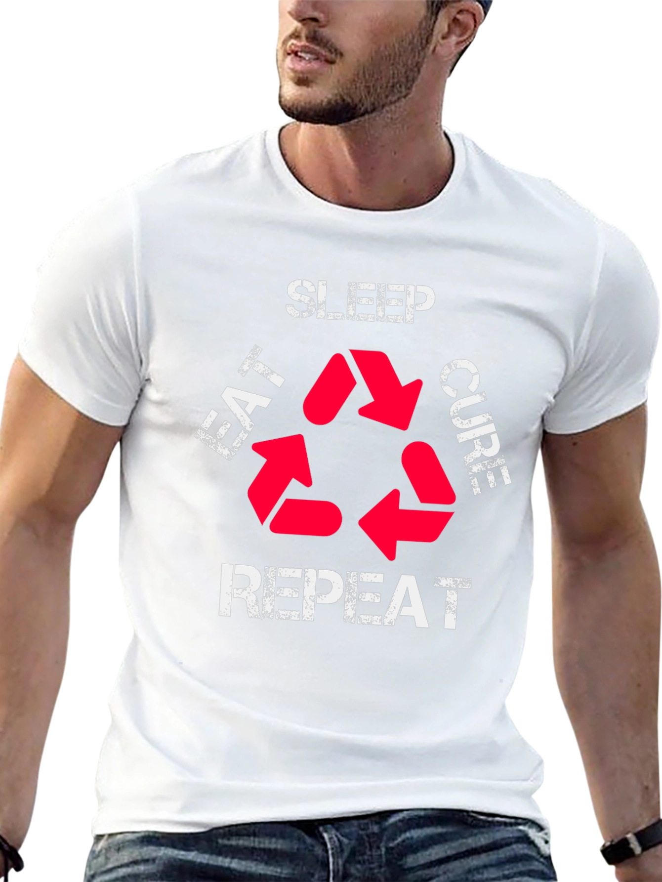 Eat Sleep Cure Repeat Graphic T-Shirt
