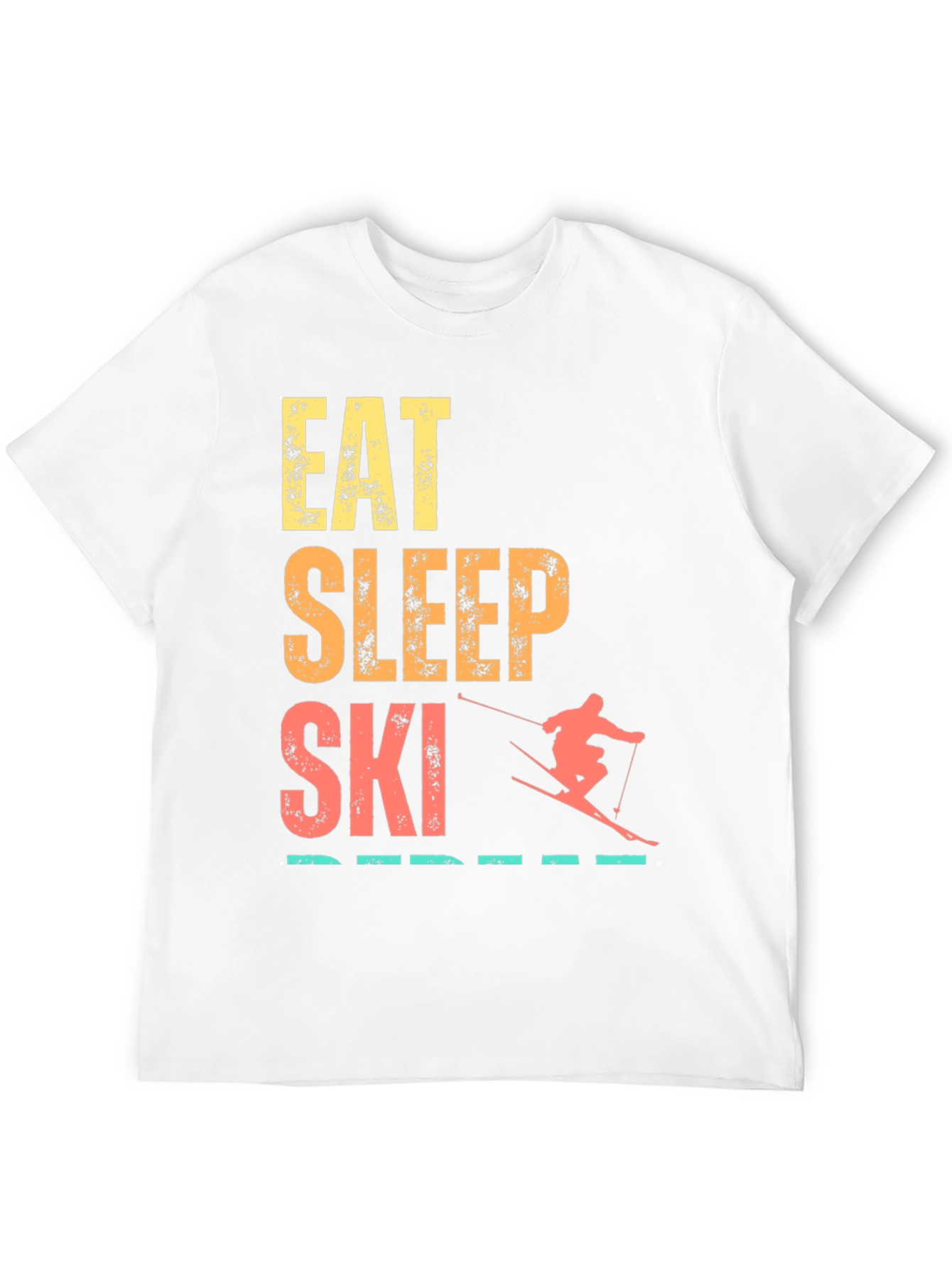 Eat Sleep Ski Repeat Graphic Tee - Black
