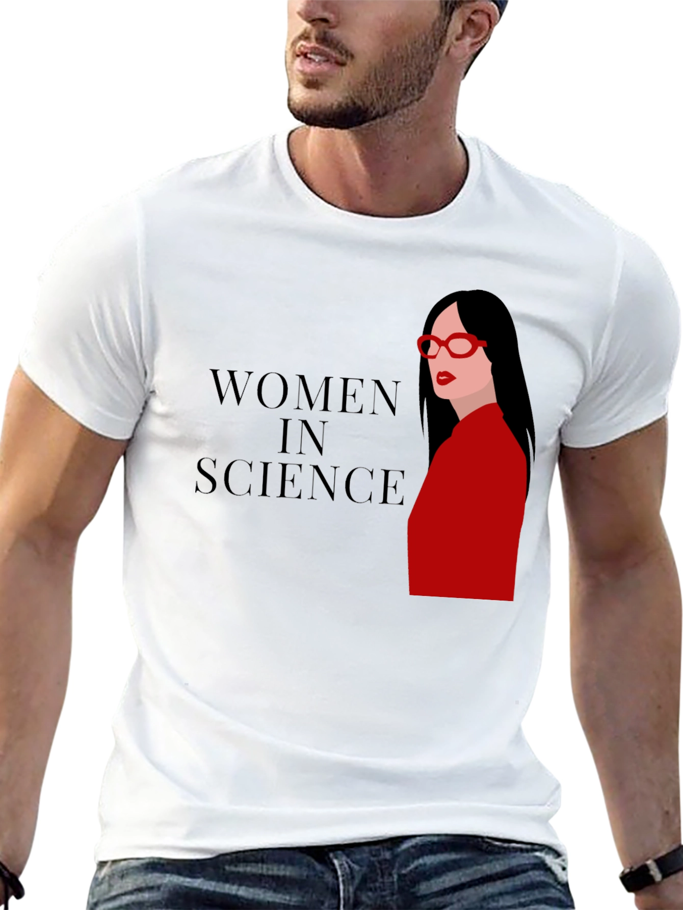 Women in Science Graphic Tee - Black Cotton T-Shirt