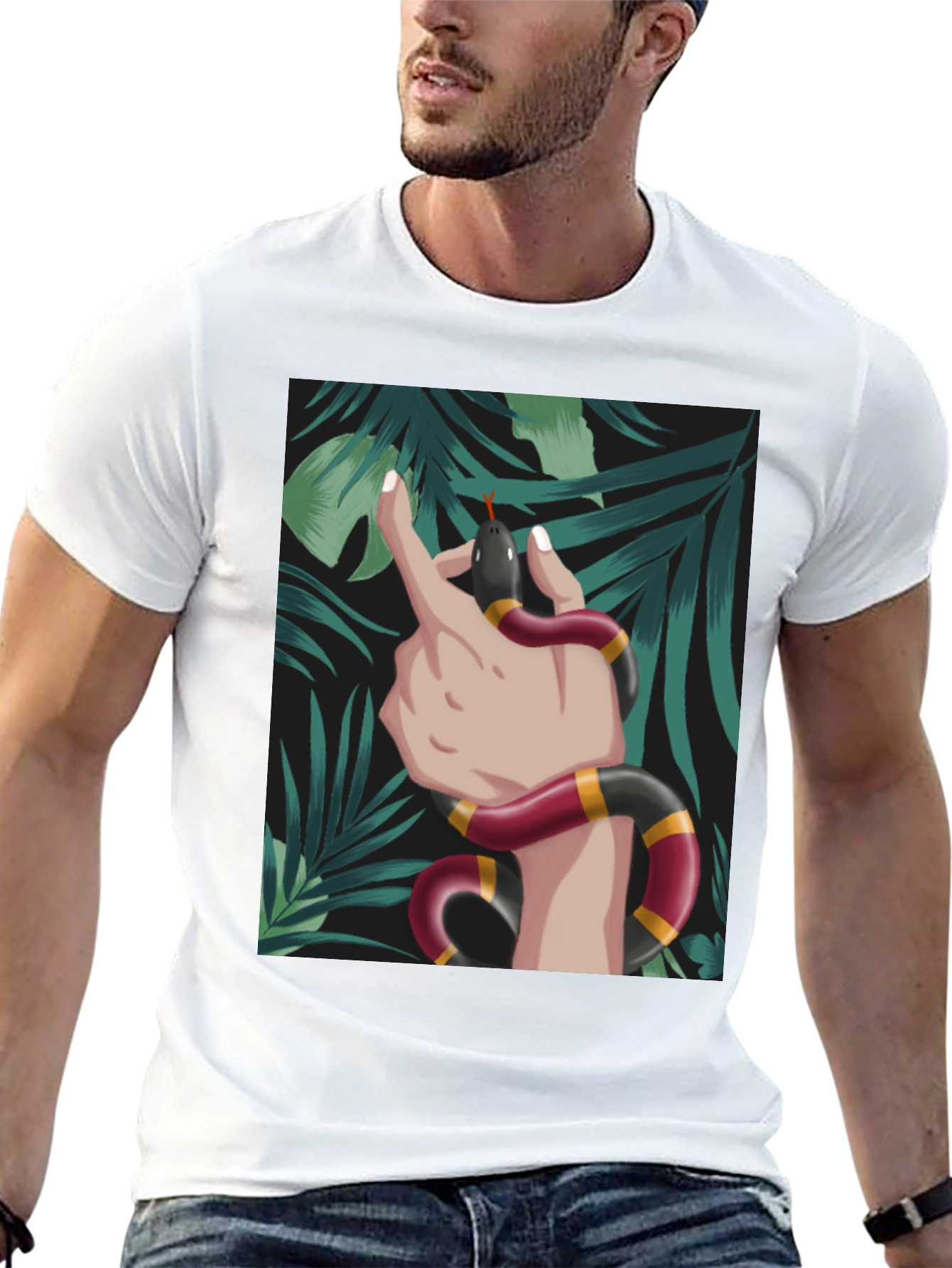 Snake Wrapped Around Hand Graphic Tee