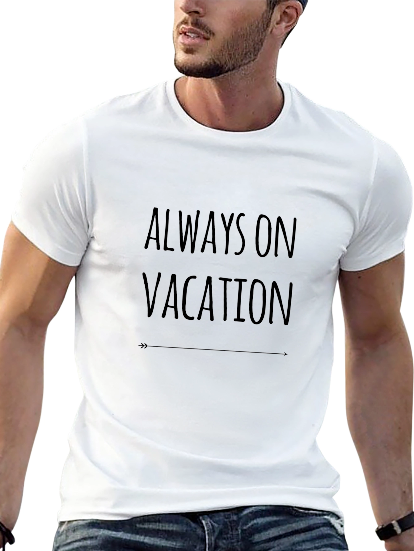 Always On Vacation Black T-Shirt