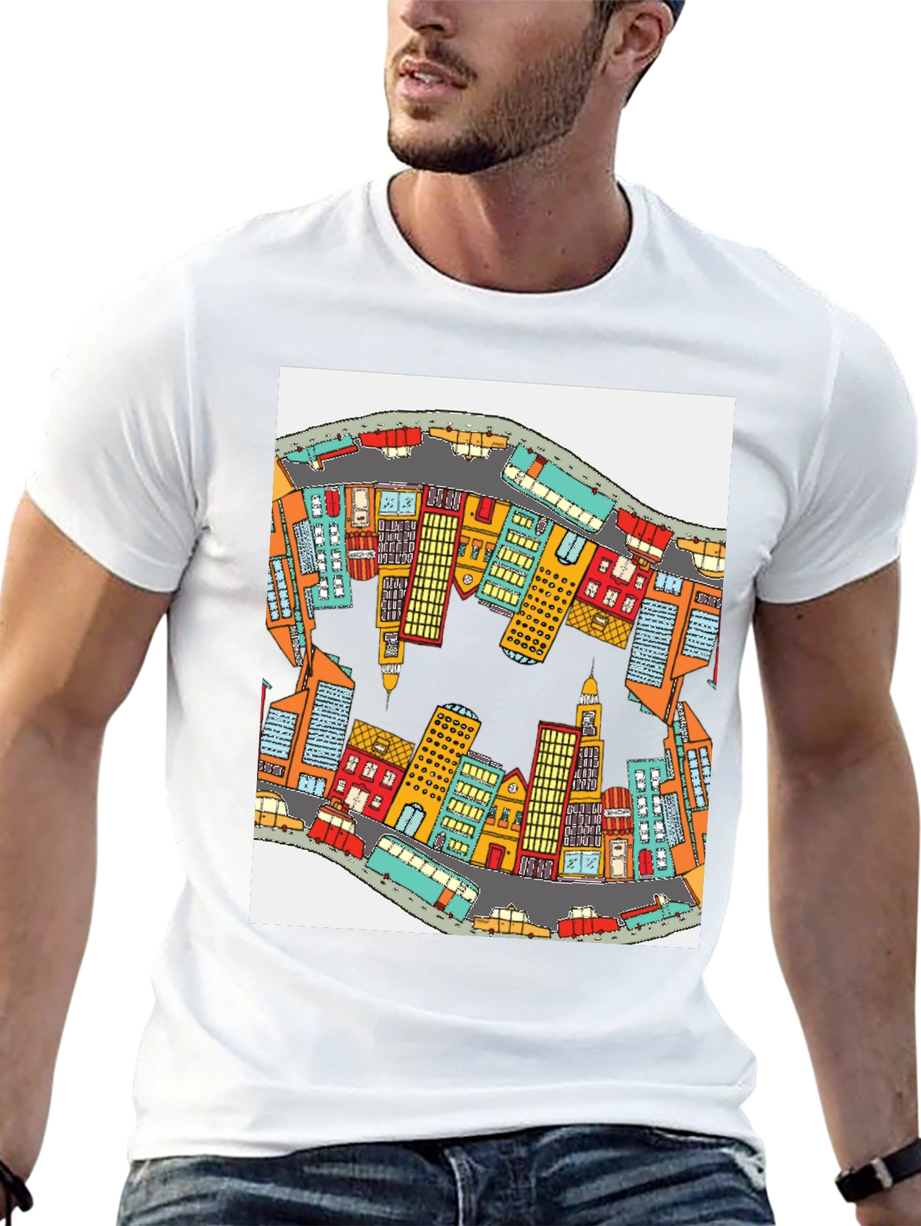 Cityscape Graphic T-Shirt - Quirky Streetwear