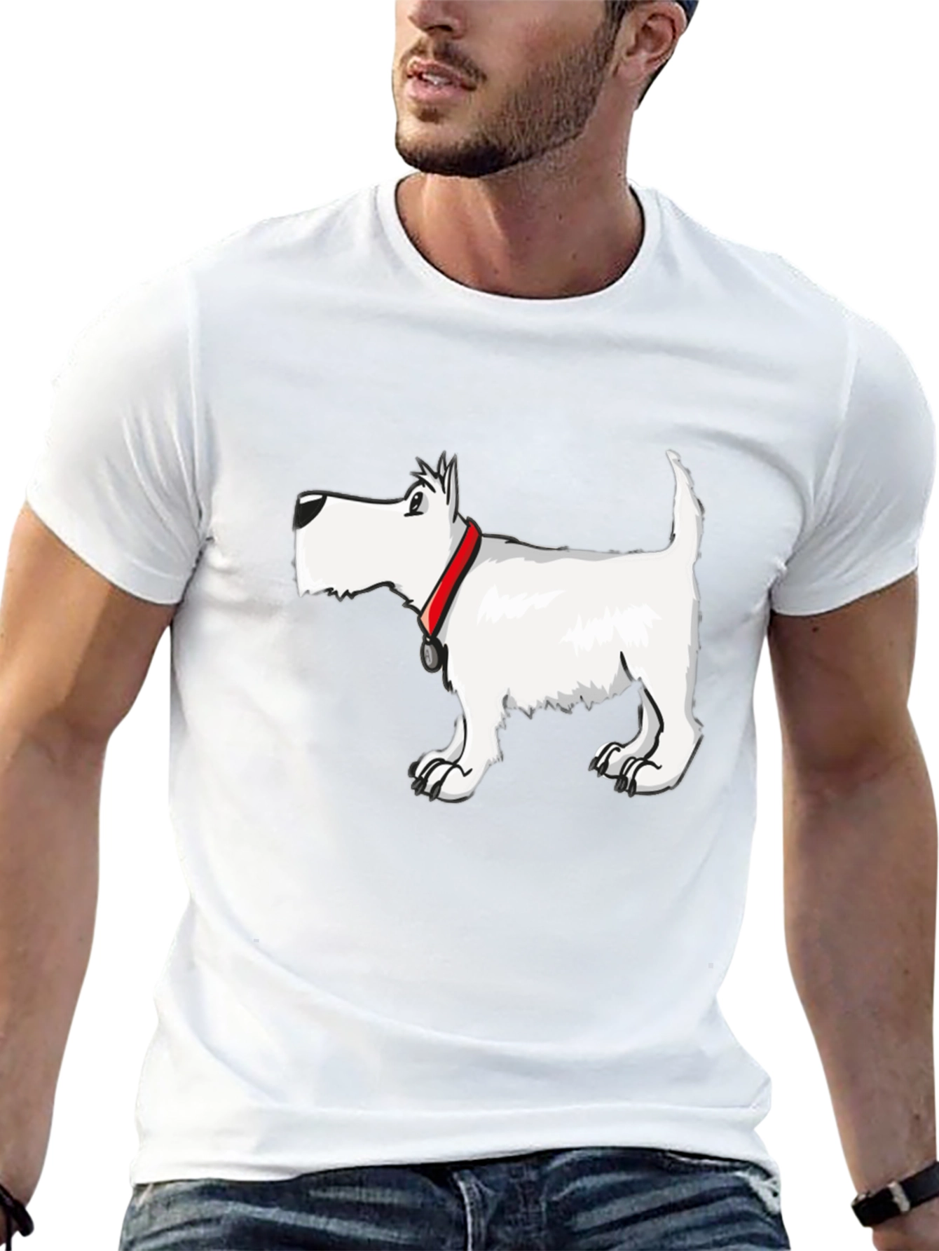 Dog Graphic Tee - Black Cotton Blend