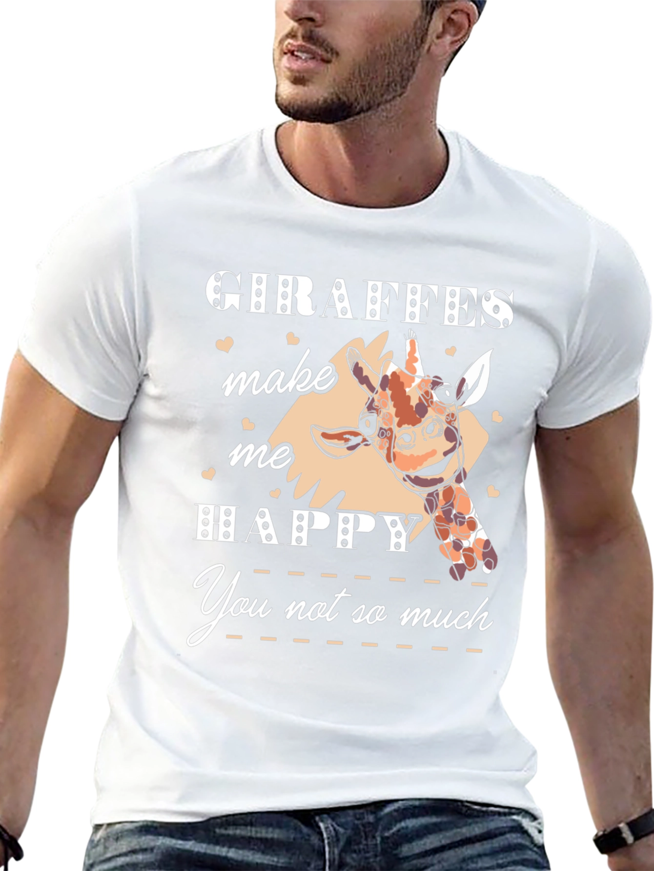 Giraffe Lover T-Shirt - Giraffes Make Me Happy Tee