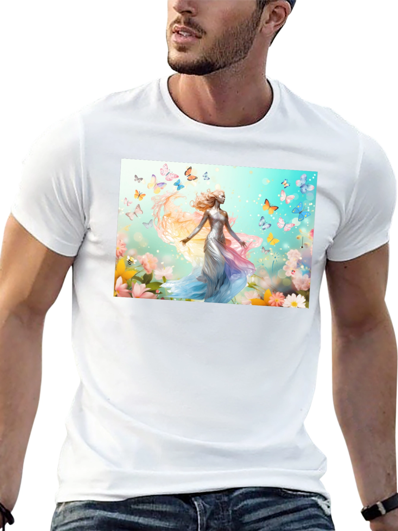 Butterfly Fairy Graphic Black T-Shirt
