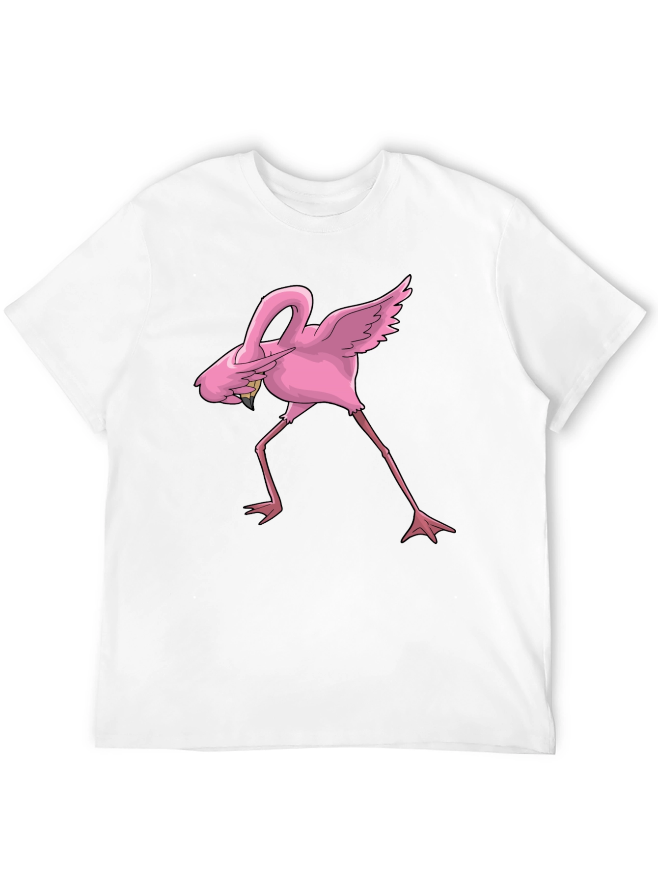 Dabbing Flamingo Graphic Tee - Cool Black T-Shirt