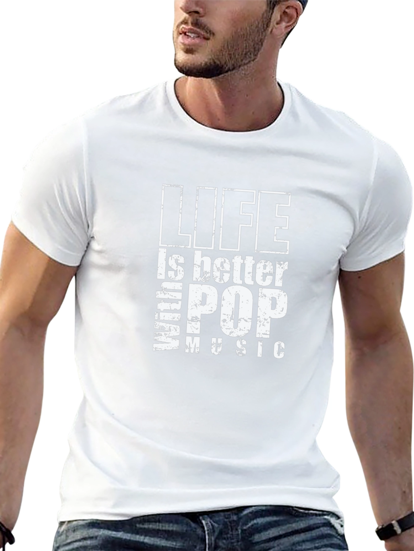 Life is Better With Pop Music Black T-Shirt