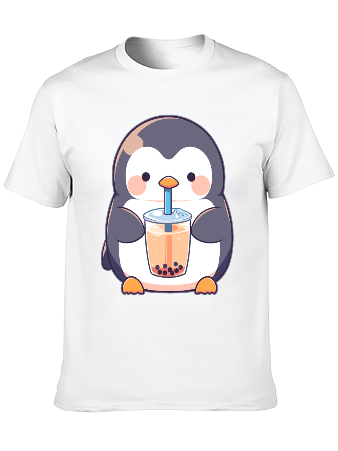Penguin Boba Tea Graphic T-Shirt