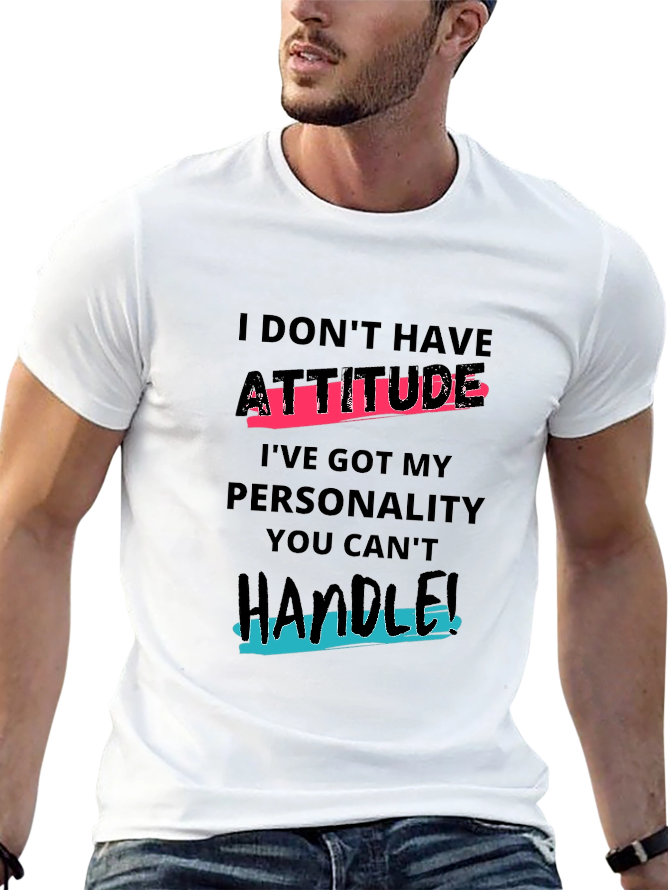 Attitude Personality Graphic T-Shirt - Mens Casual Tee