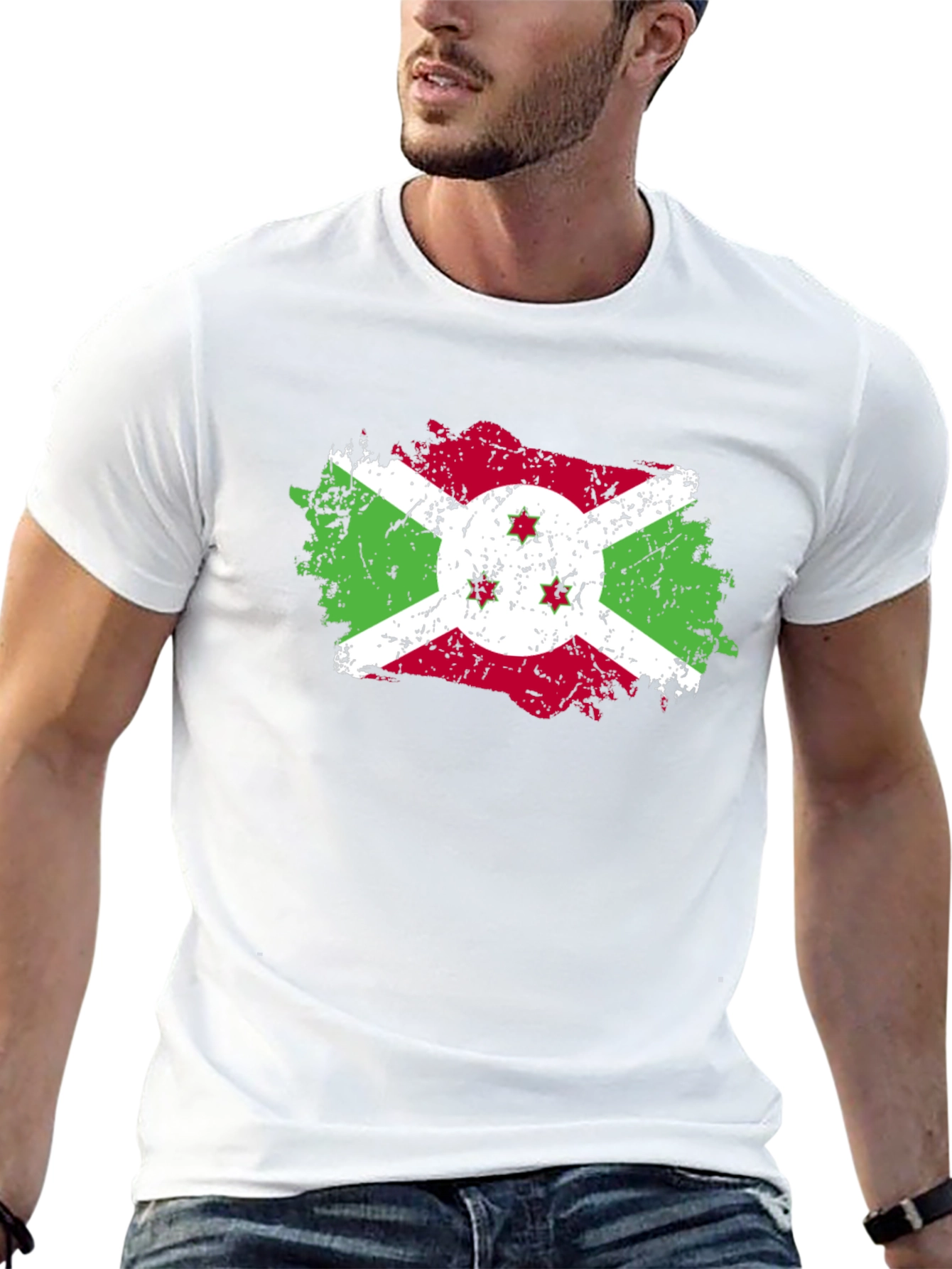 Burundi Flag Distressed T-Shirt