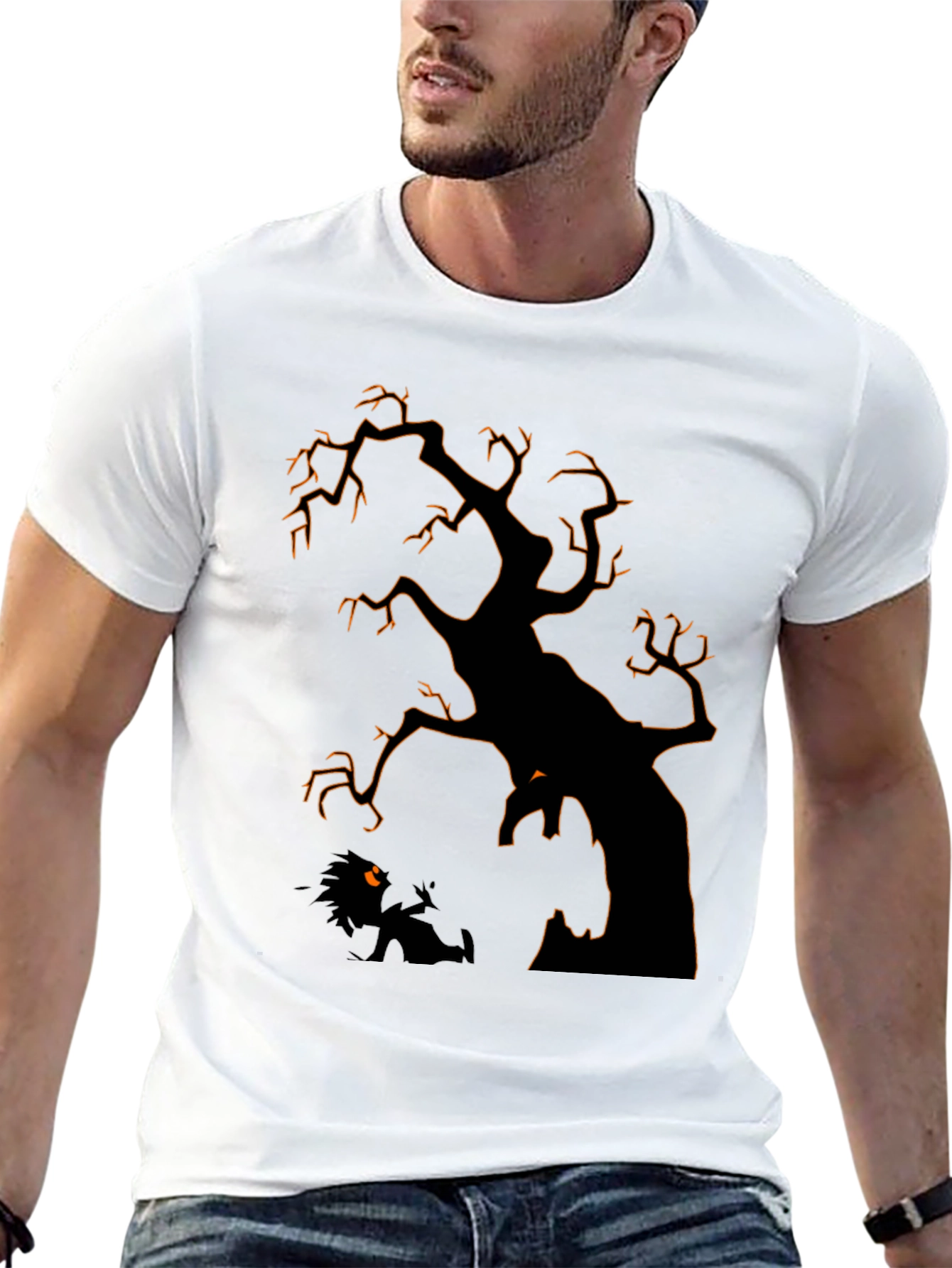 Spooky Tree Graphic Tee - Halloween Style