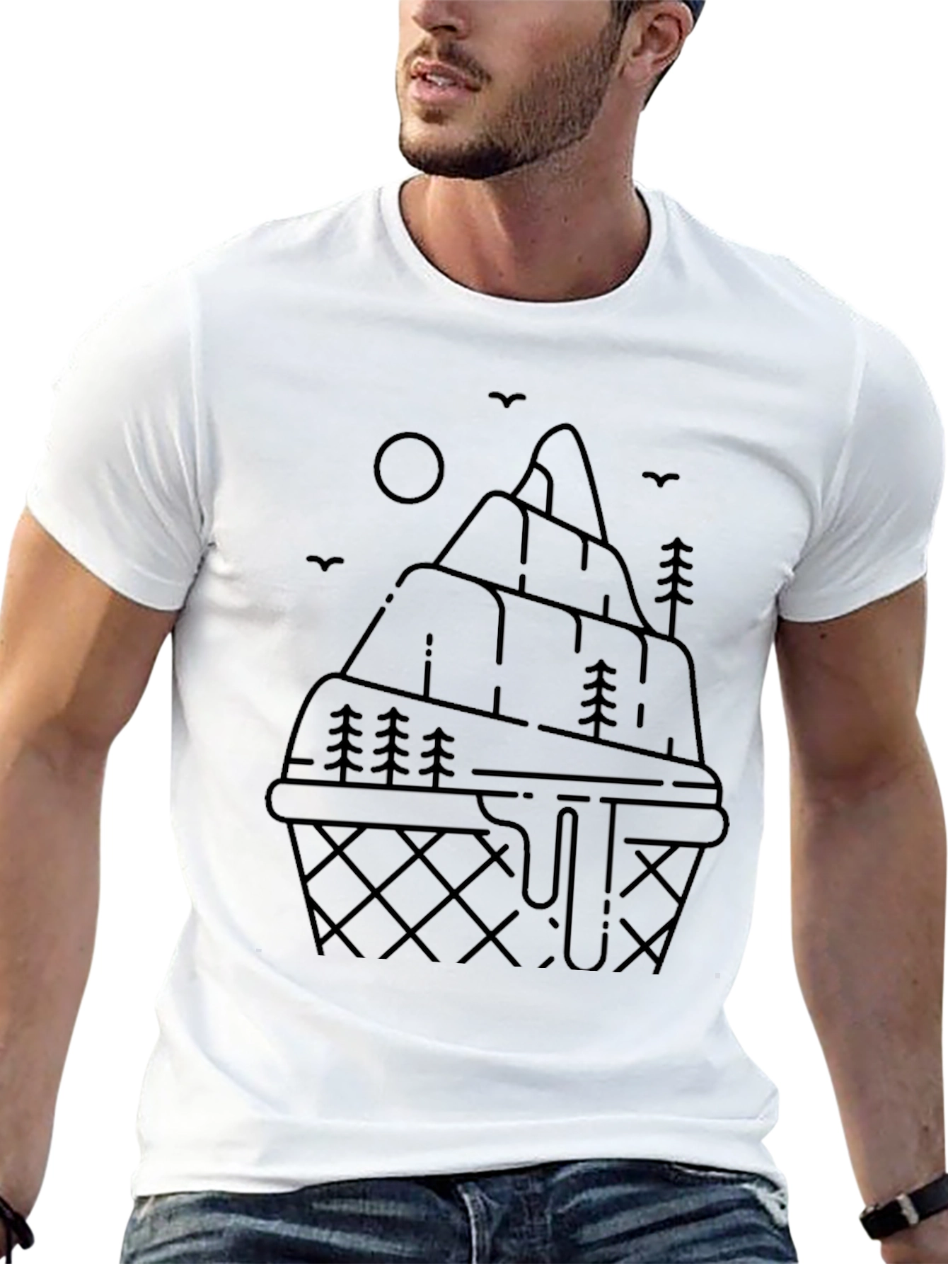 Mountain Ice Cream Graphic Tee - Black